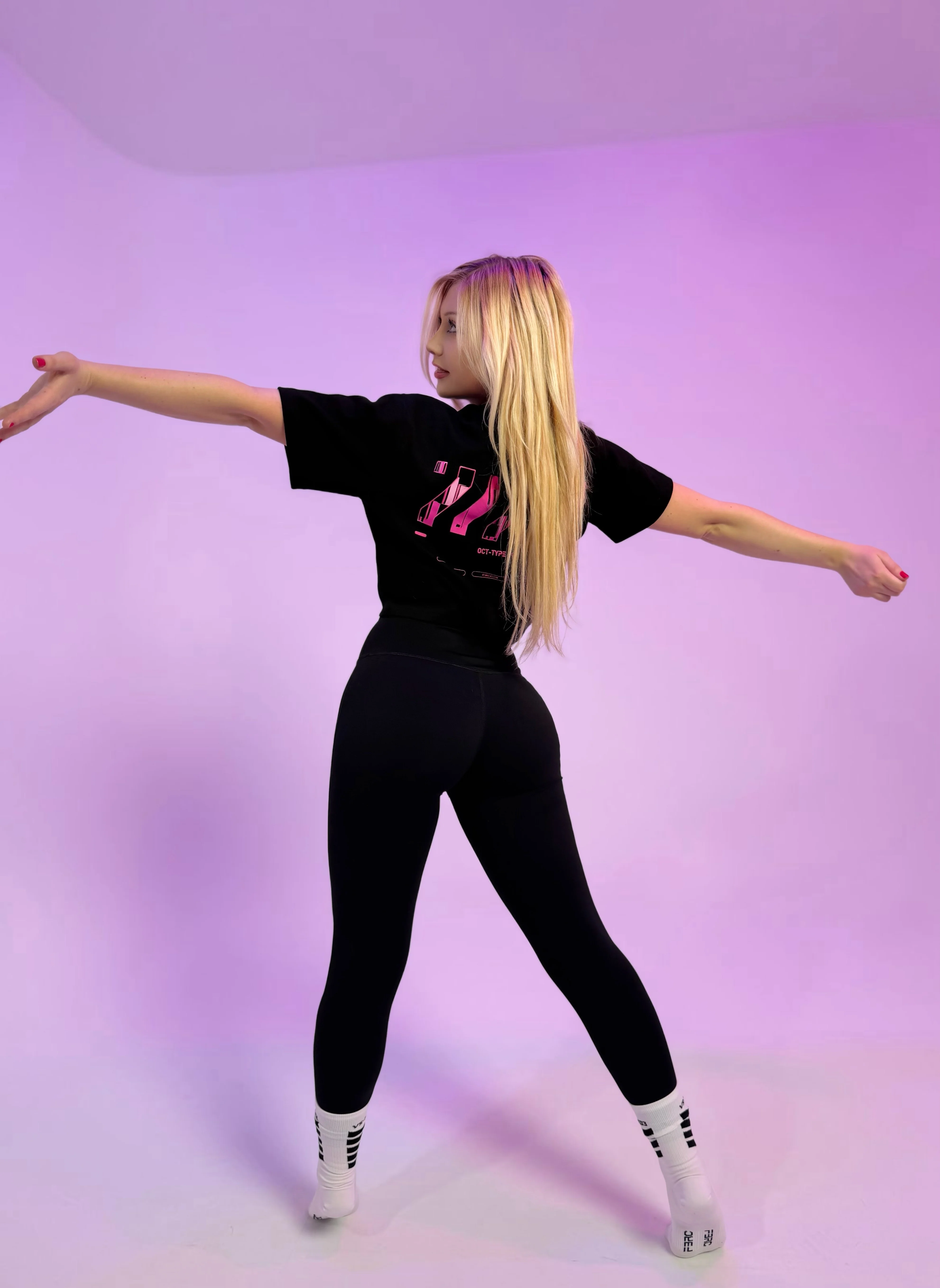 OCT-Type 310 Black Pink Oversized Crop T - Image 11