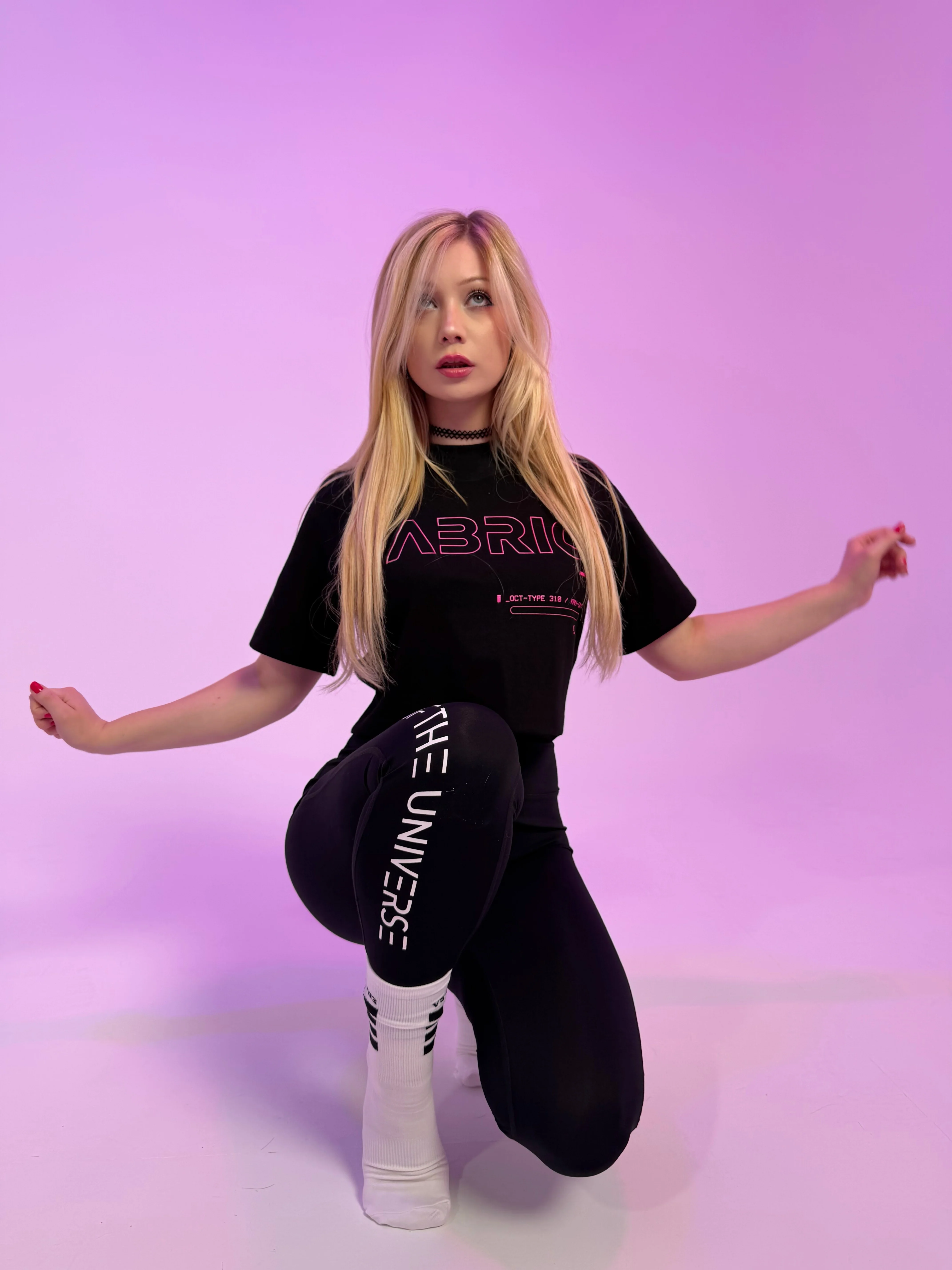 OCT-Type 310 Black Pink Oversized Crop T - Image 8