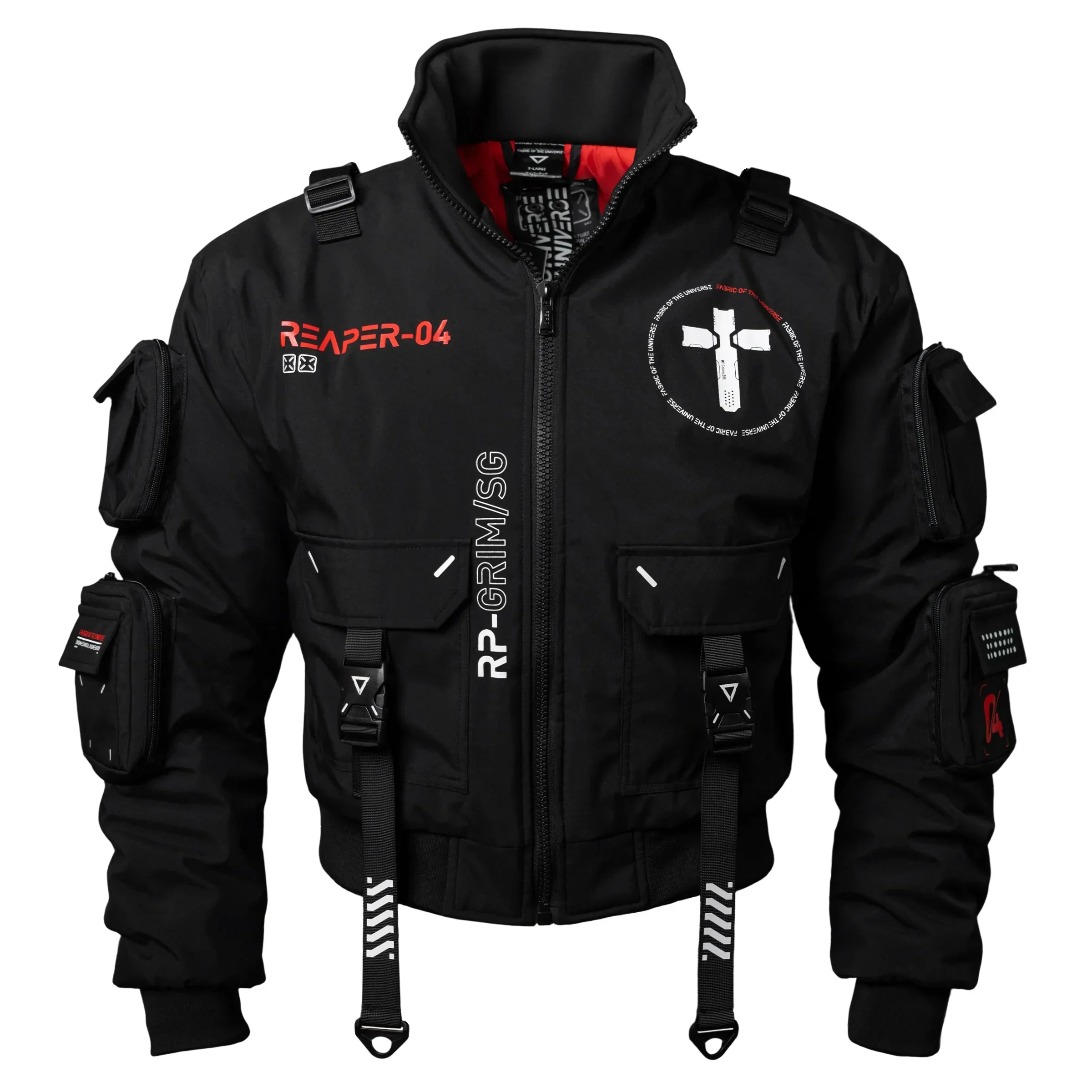 Reaper Black Short Bomber Jacket - Image 2