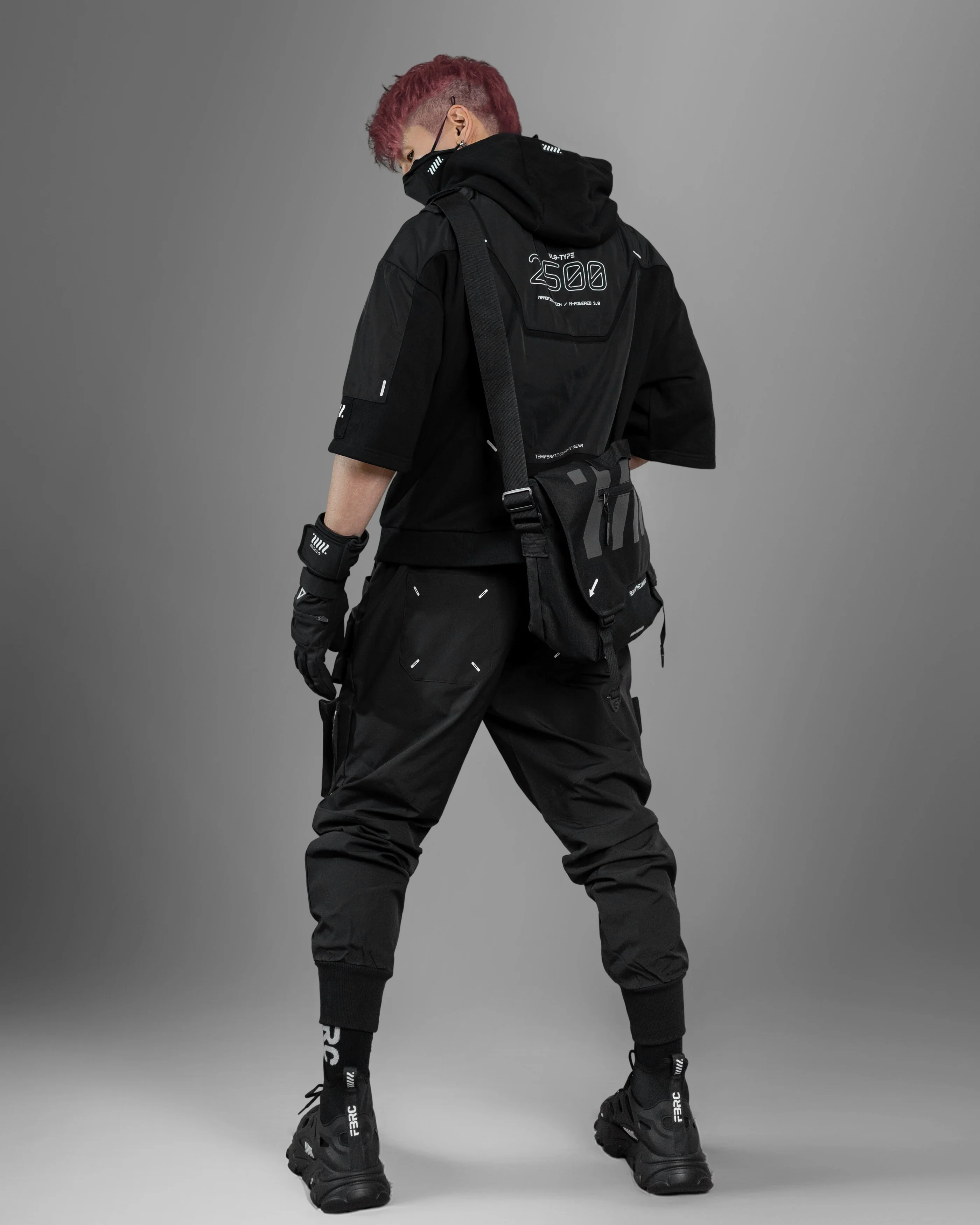 SLG-Type 2500 Black Short Sleeve Hoodie - Image 3