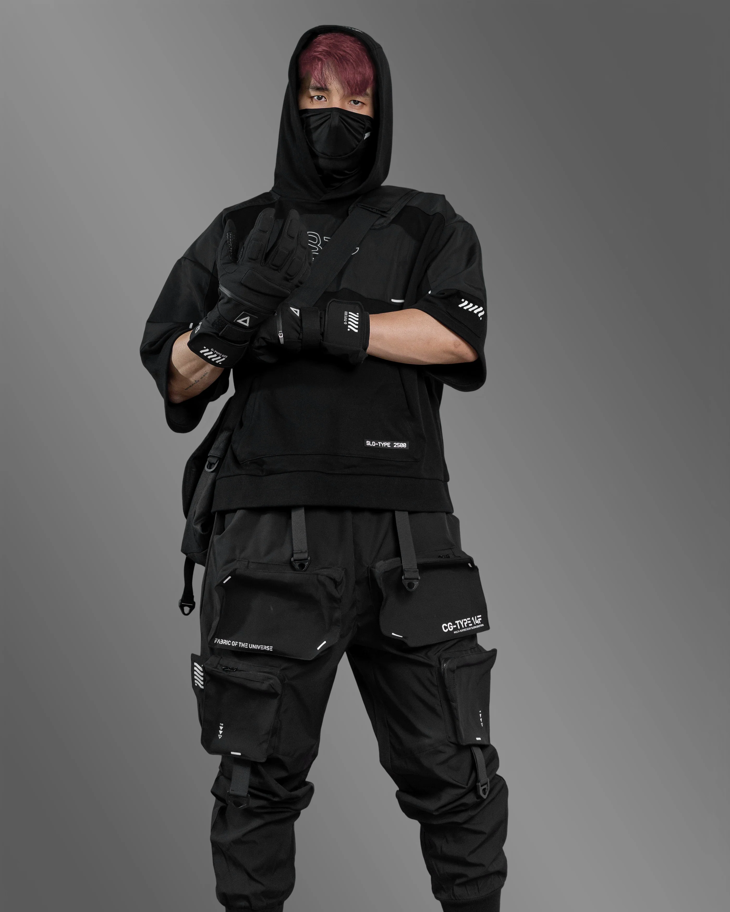 SLG-Type 2500 Black Short Sleeve Hoodie - Image 7