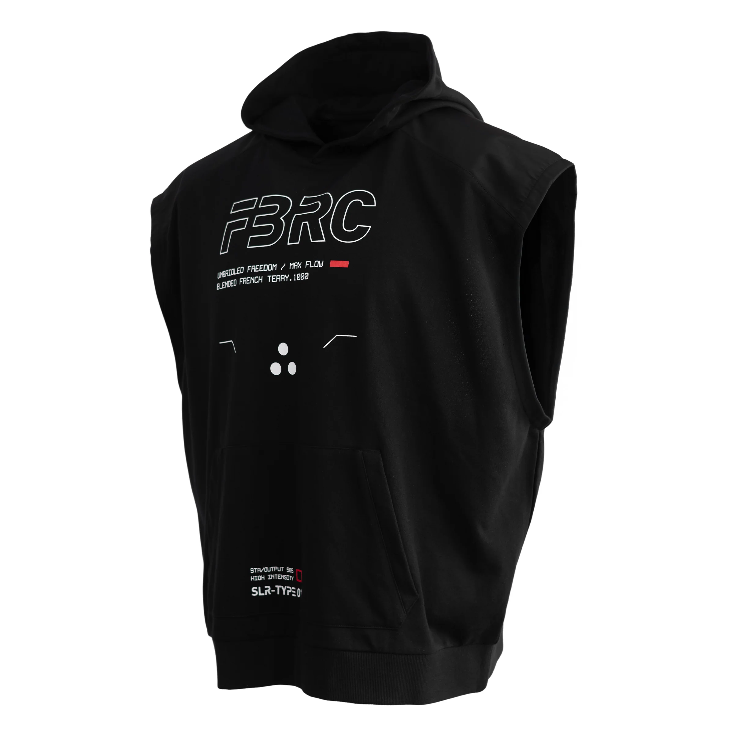 SLR-Type 011A Black Sleeveless Hoodie - Image 3
