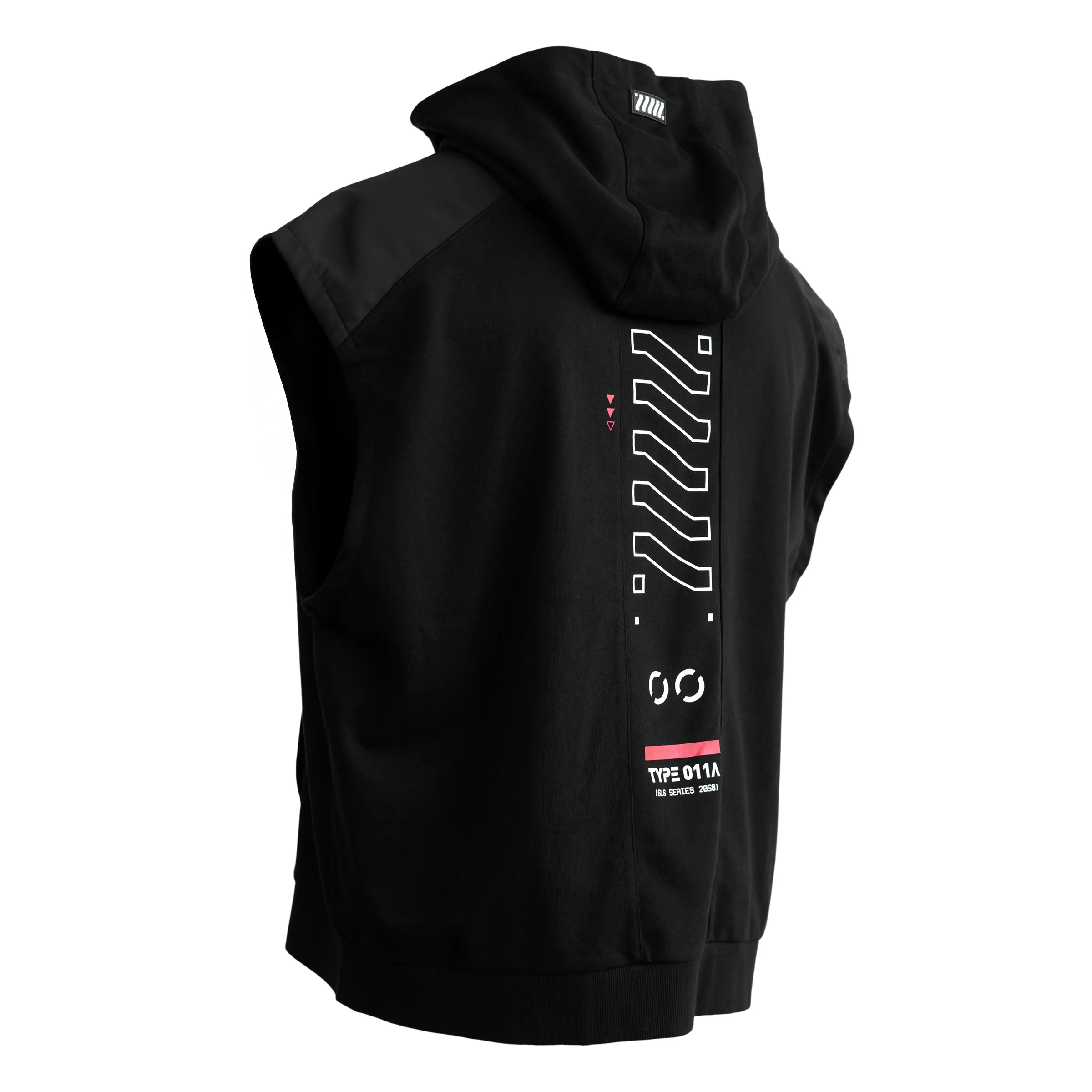 SLR-Type 011A Black Sleeveless Hoodie - Image 4