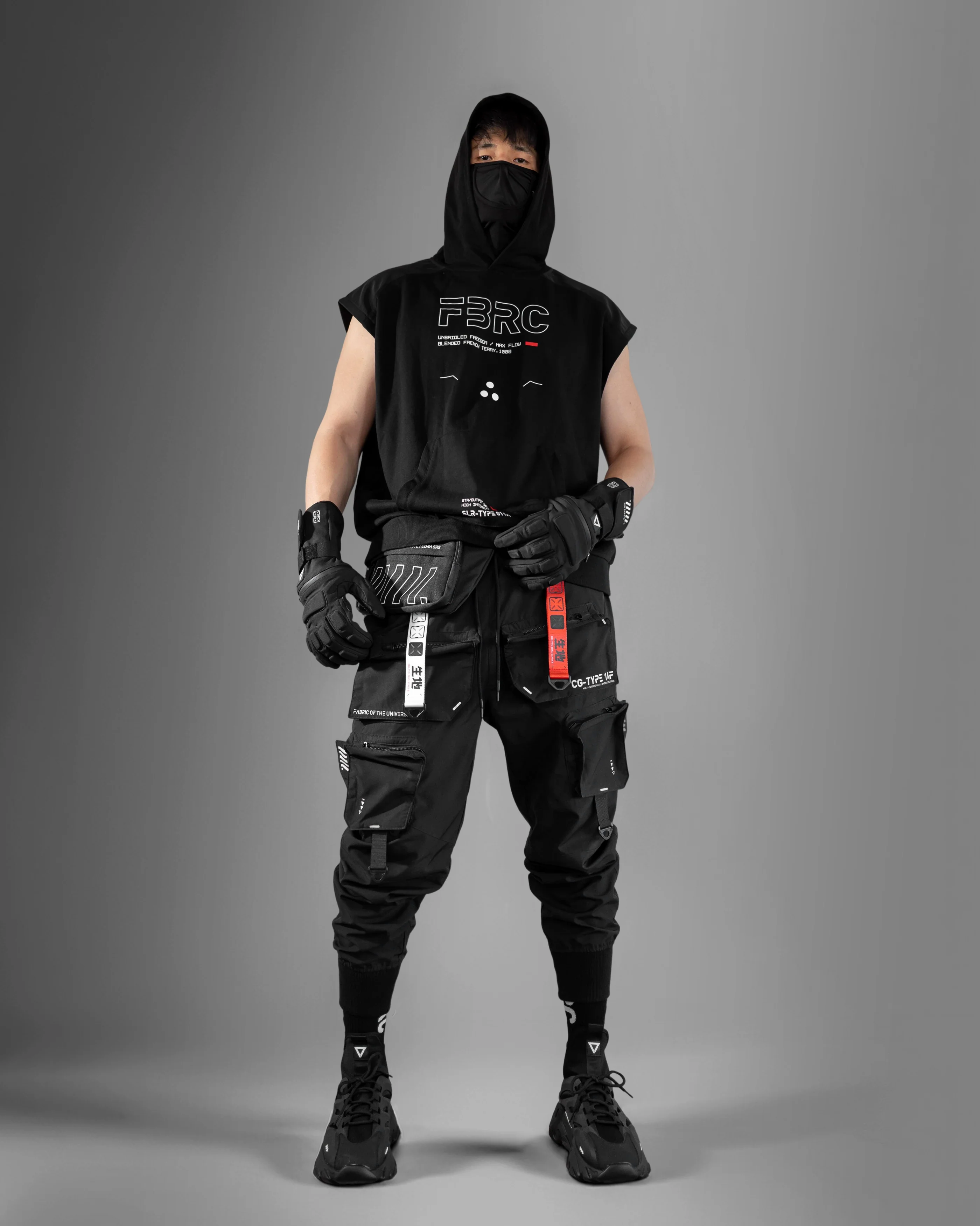 SLR-Type 011A Black Sleeveless Hoodie - Image 5
