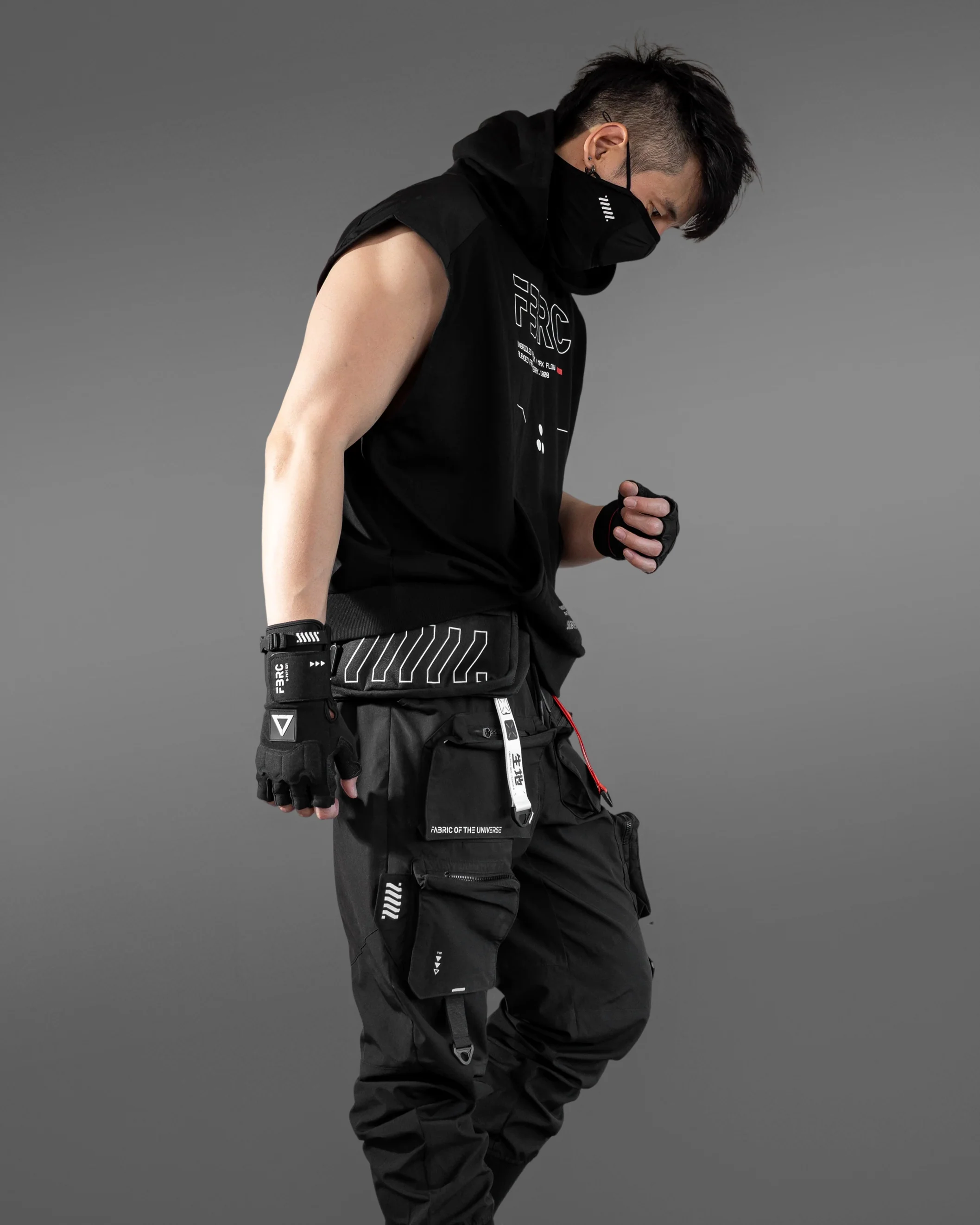 SLR-Type 011A Black Sleeveless Hoodie - Image 8
