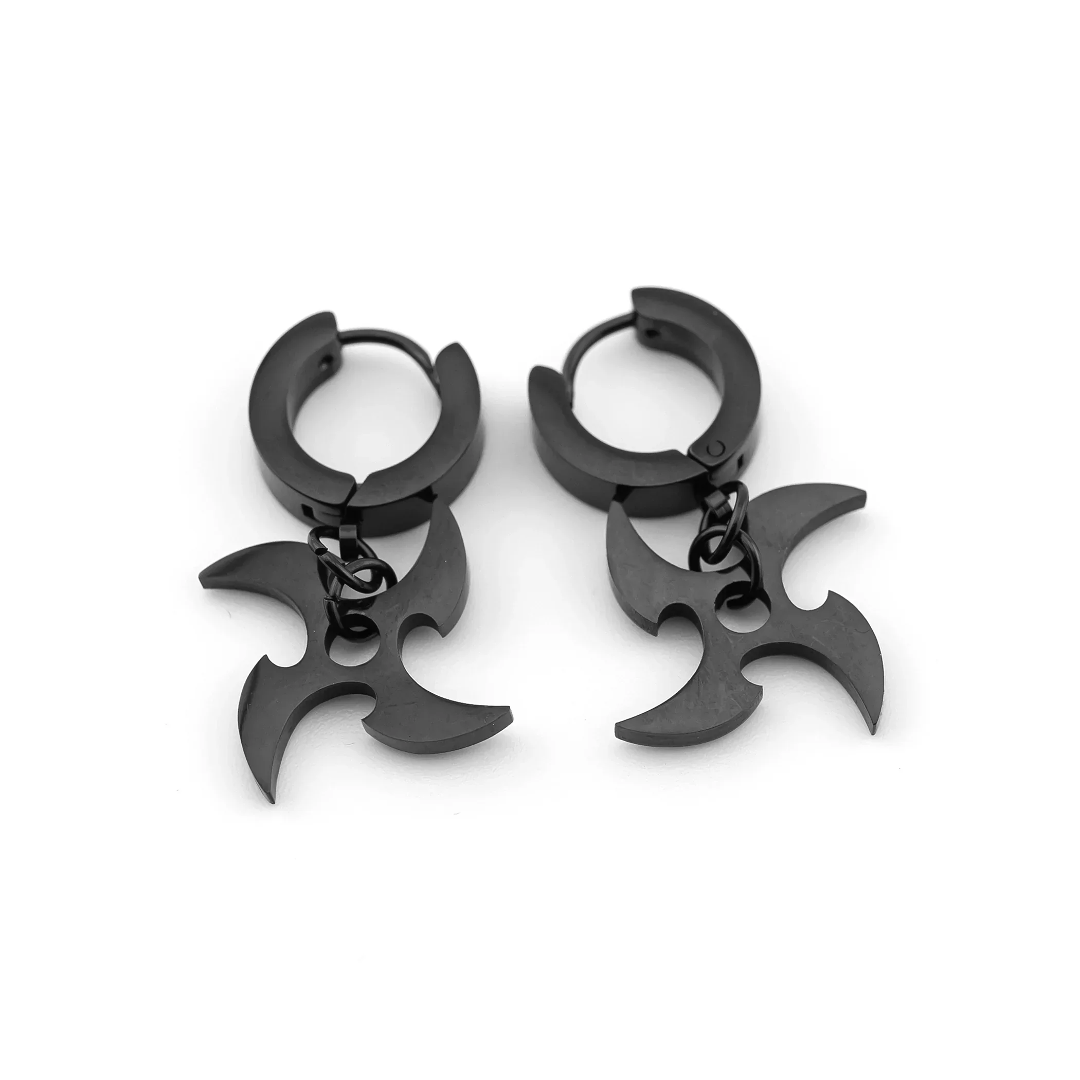 SRK-02C Black Shuriken Earrings - Image 3