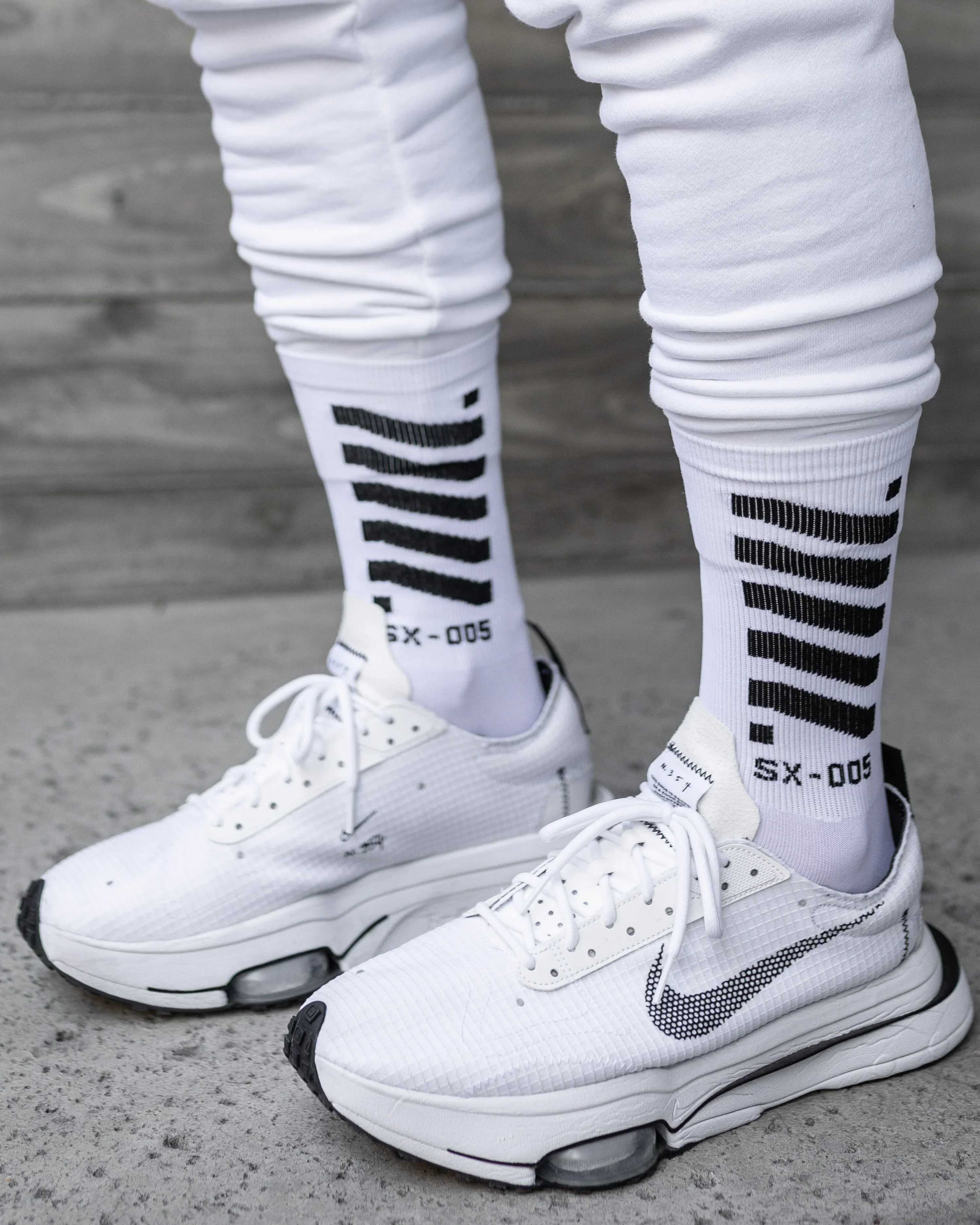 SX-005 White Crew Socks - Image 2