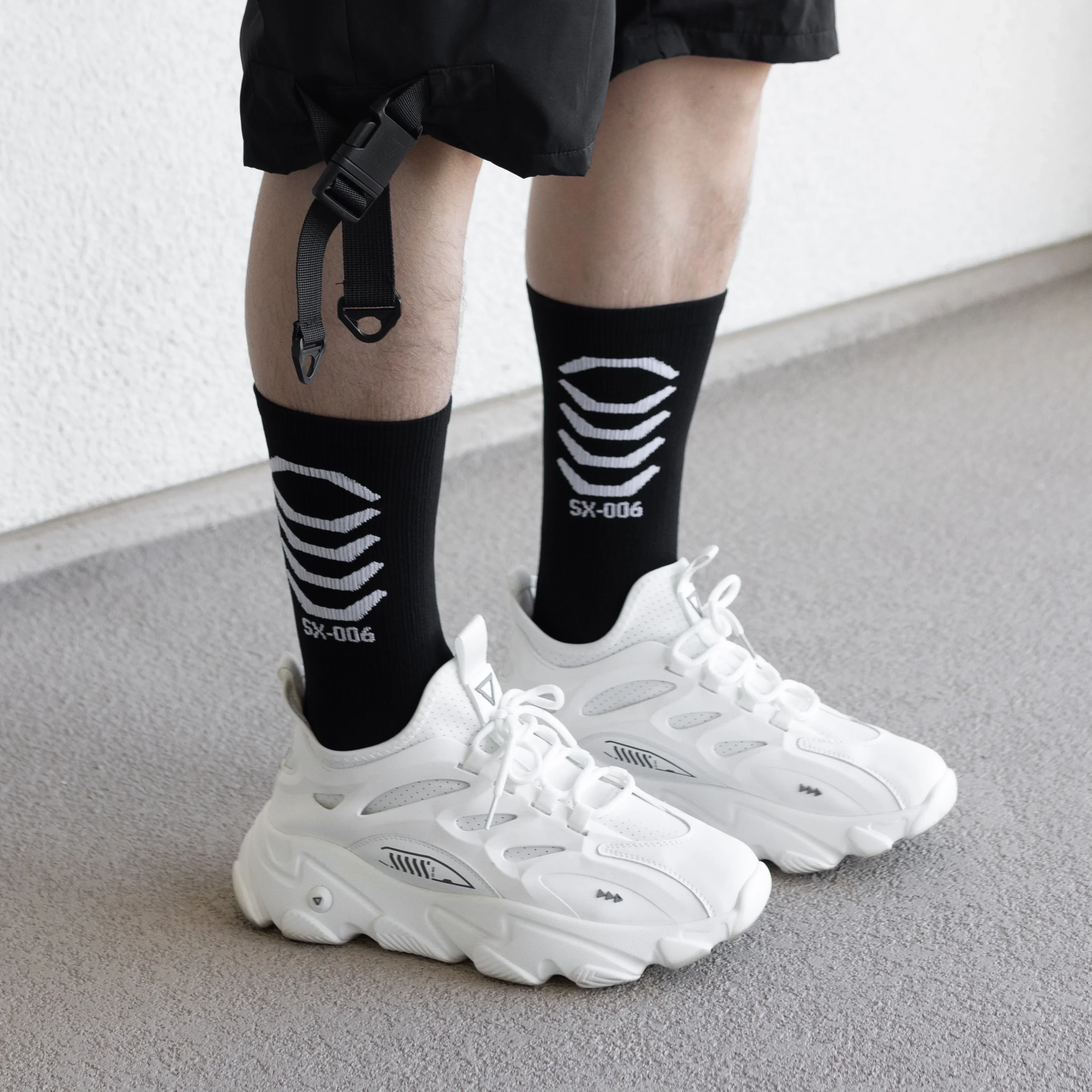 SX-006 Black Crew Socks - Image 2