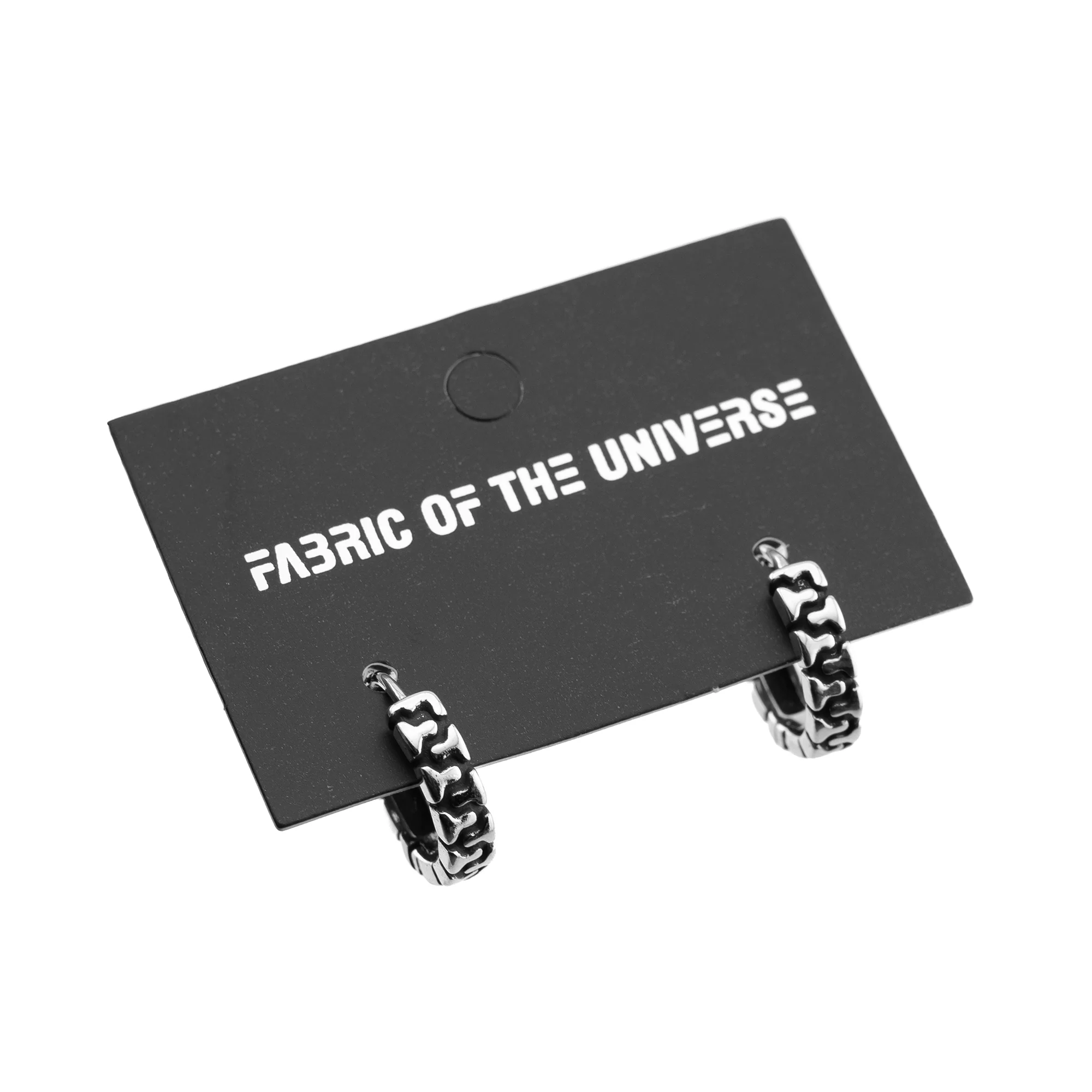 Tire Tread Silver Stainless Steel Earrings - Image 2