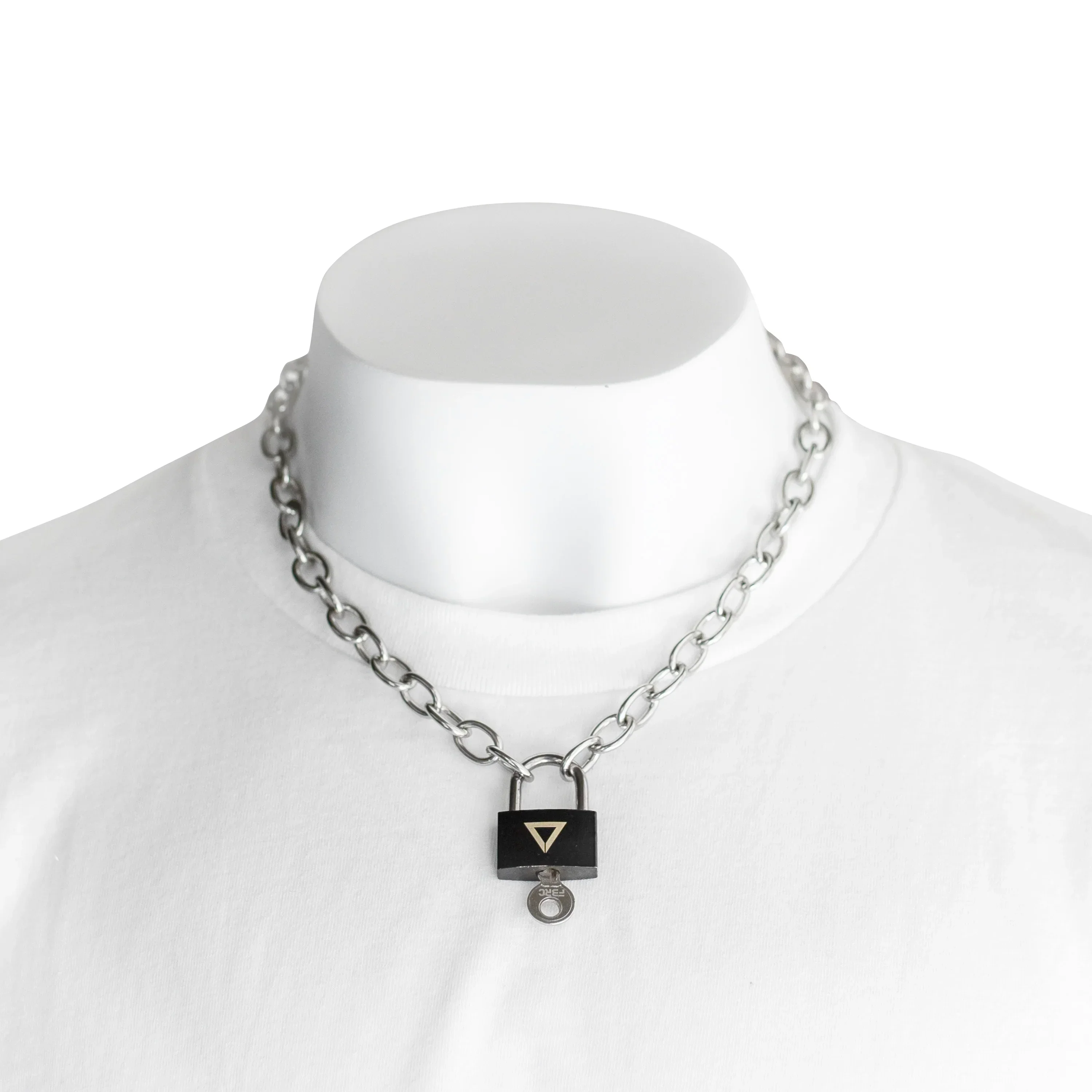 TR-03 Black Padlock SS Necklace - Image 2