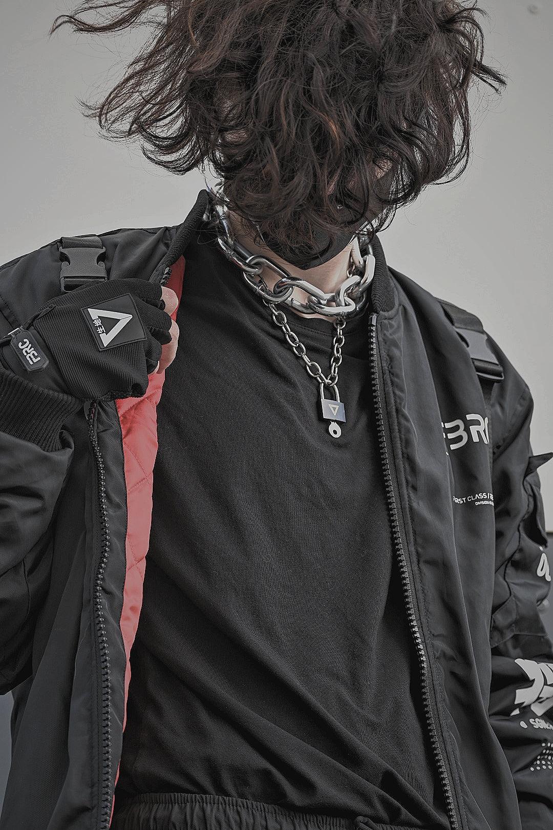 TR-03 Black Padlock SS Necklace - Image 3