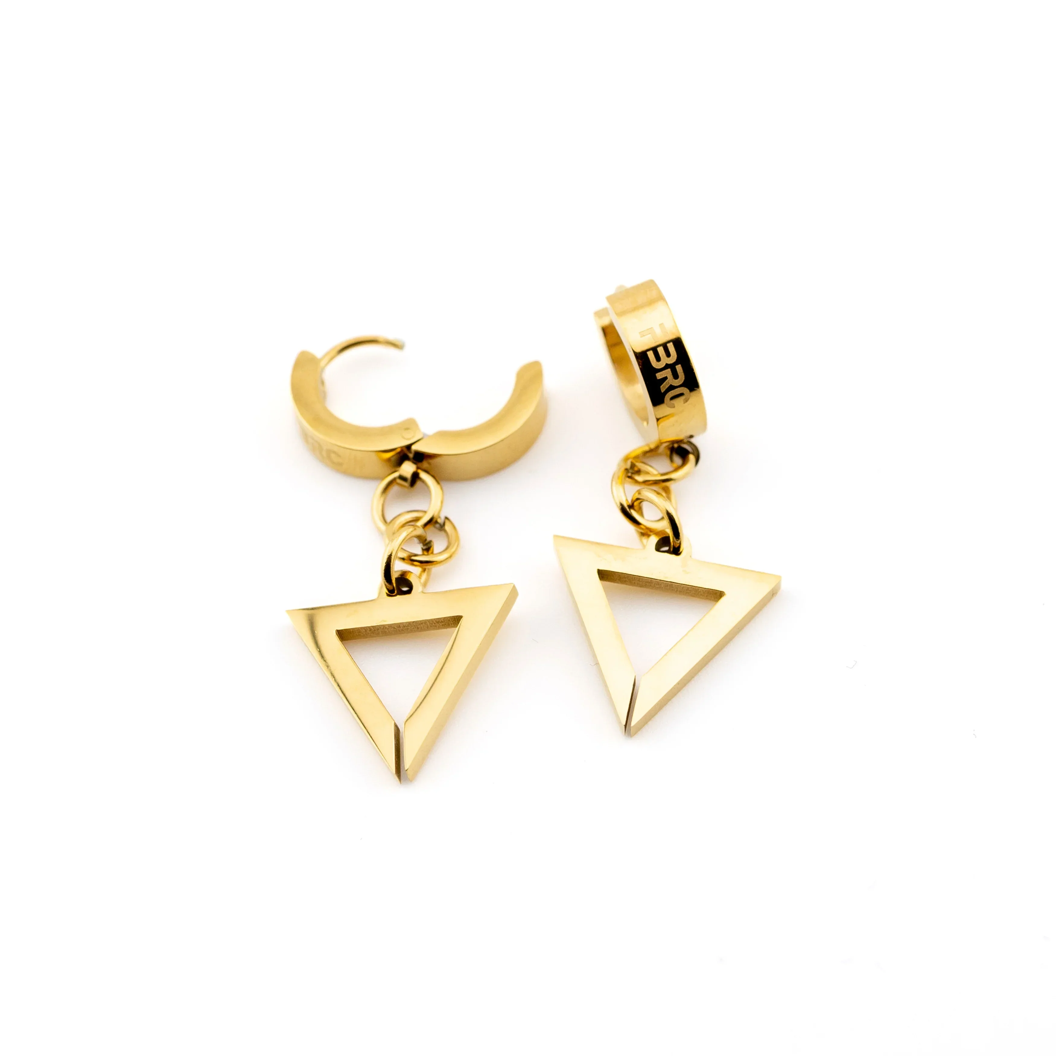 TR-08 Gold Triangle Earrings - Image 2