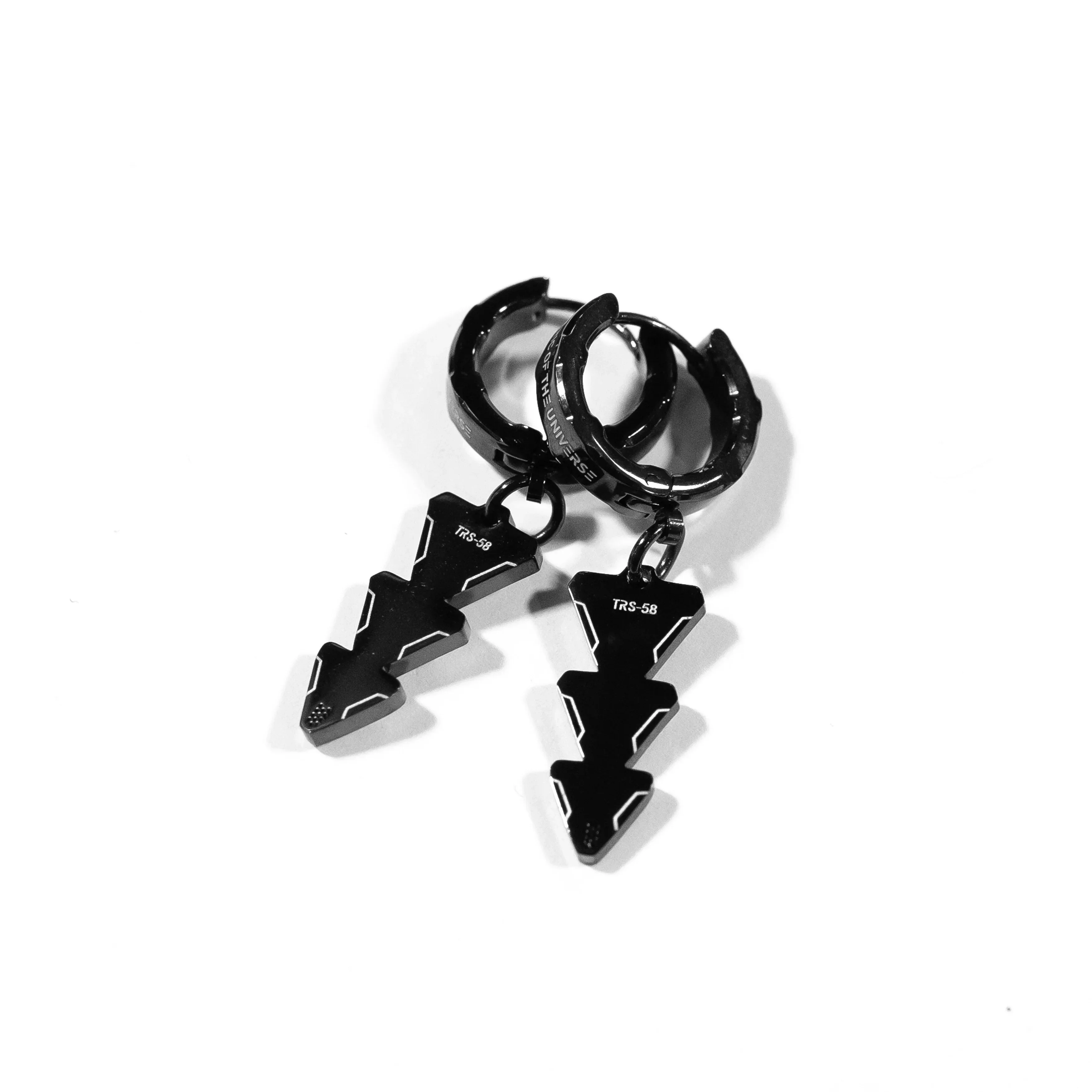 TRS-58 Black Steel Earrings - Image 4