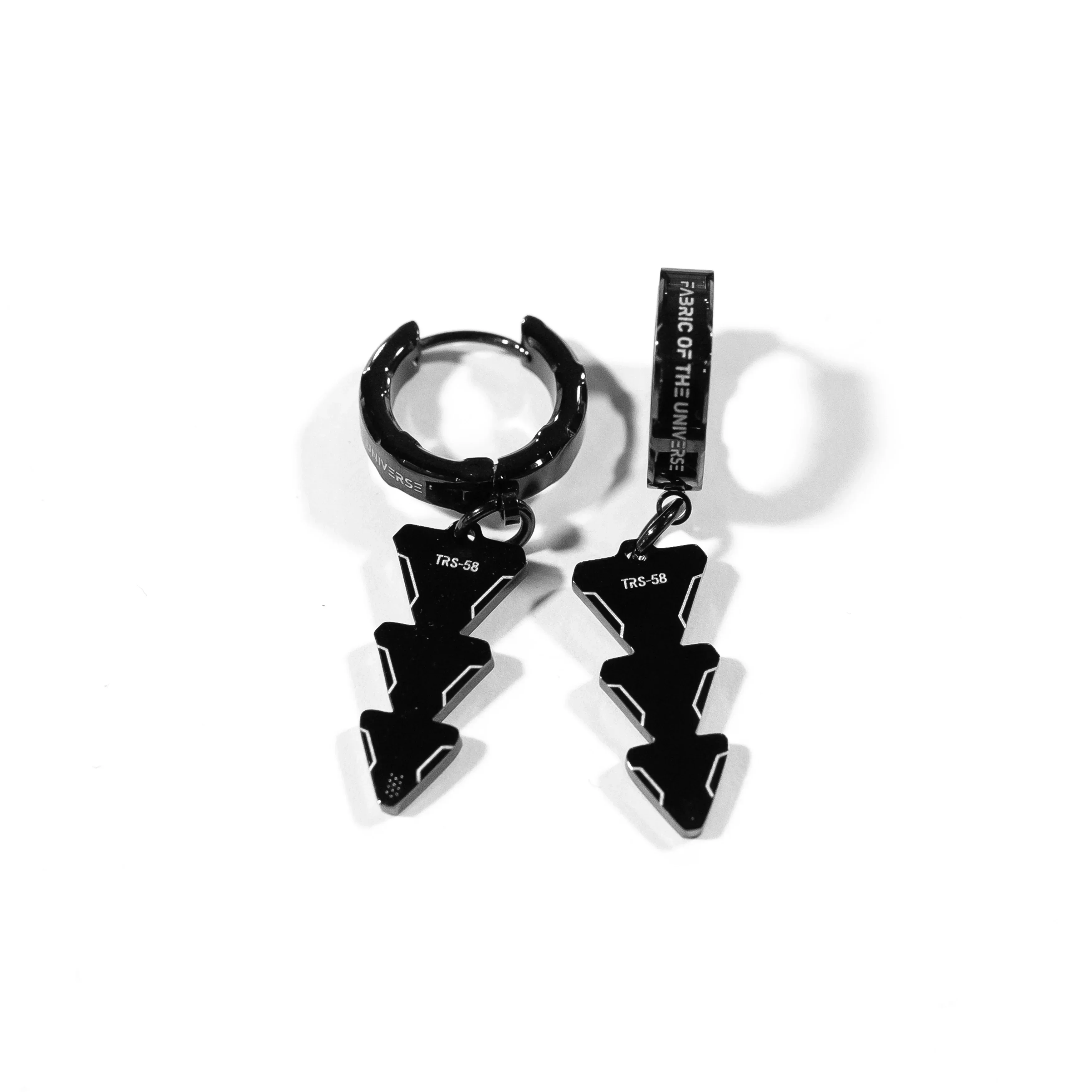 TRS-58 Black Steel Earrings - Image 5