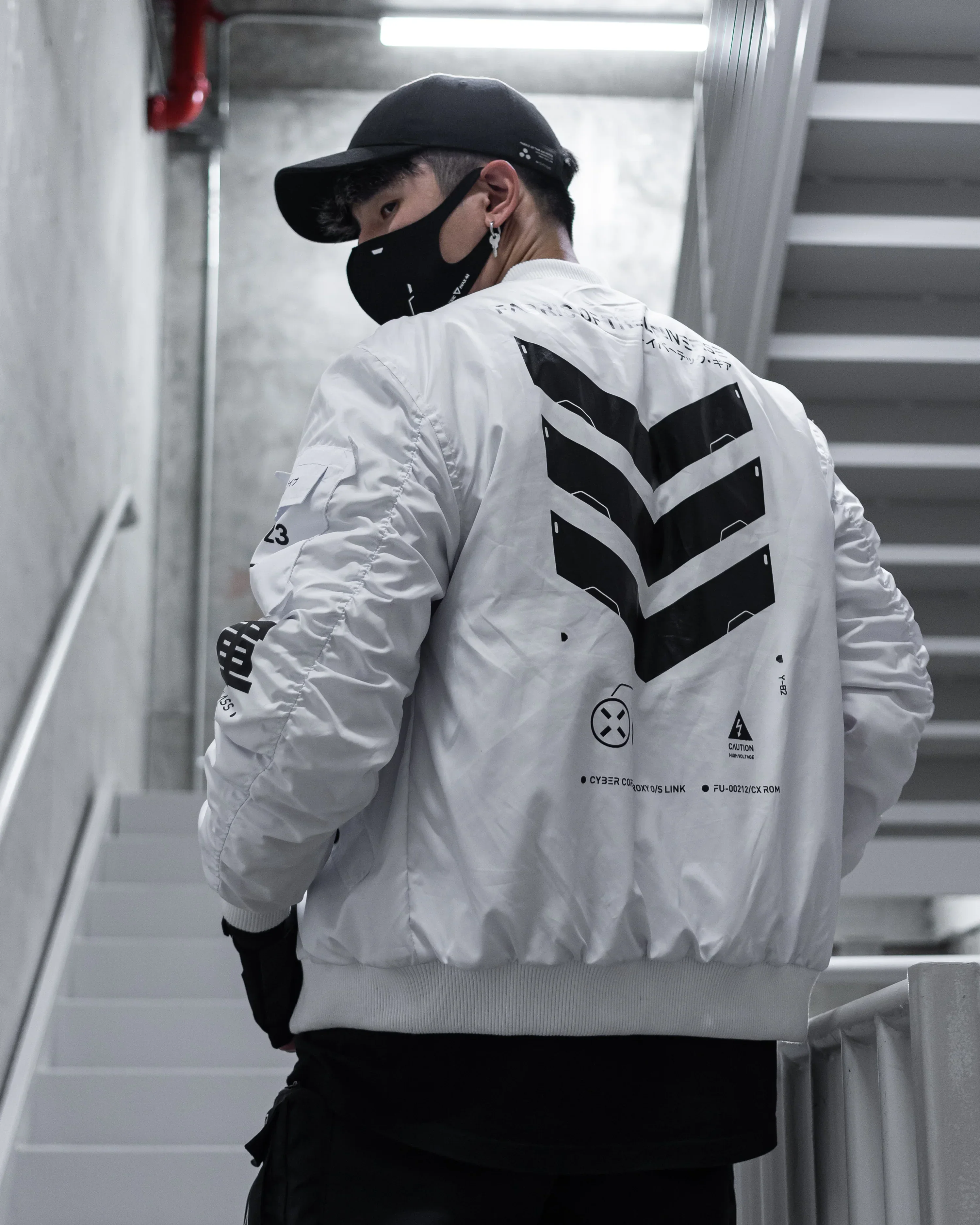 V3-3 White Bomber Jacket - Image 4