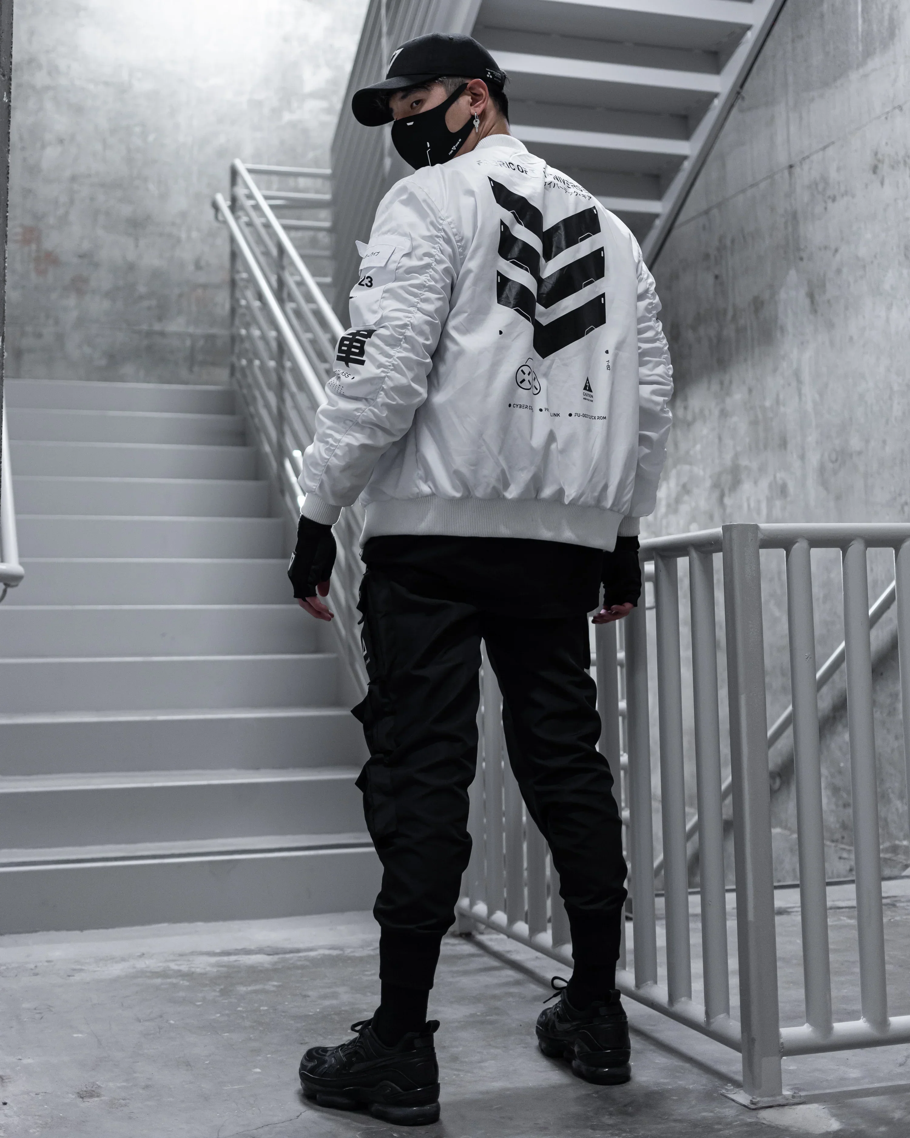 V3-3 White Bomber Jacket - Image 8