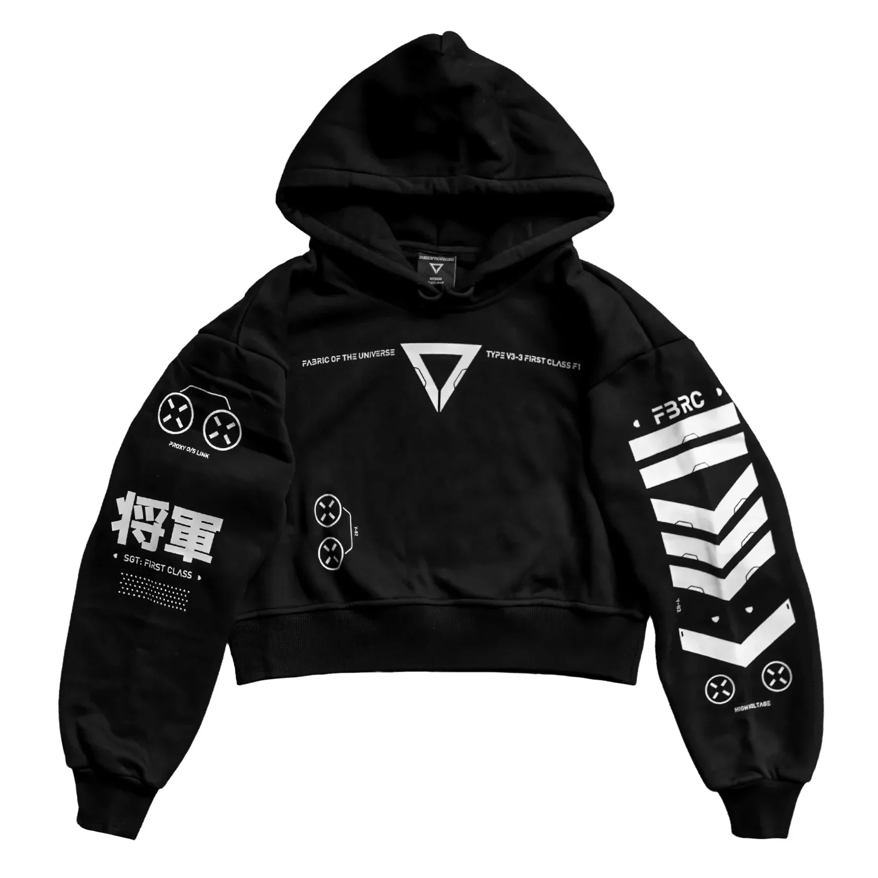 V3-3 Black Crop Hoodie - Image 2