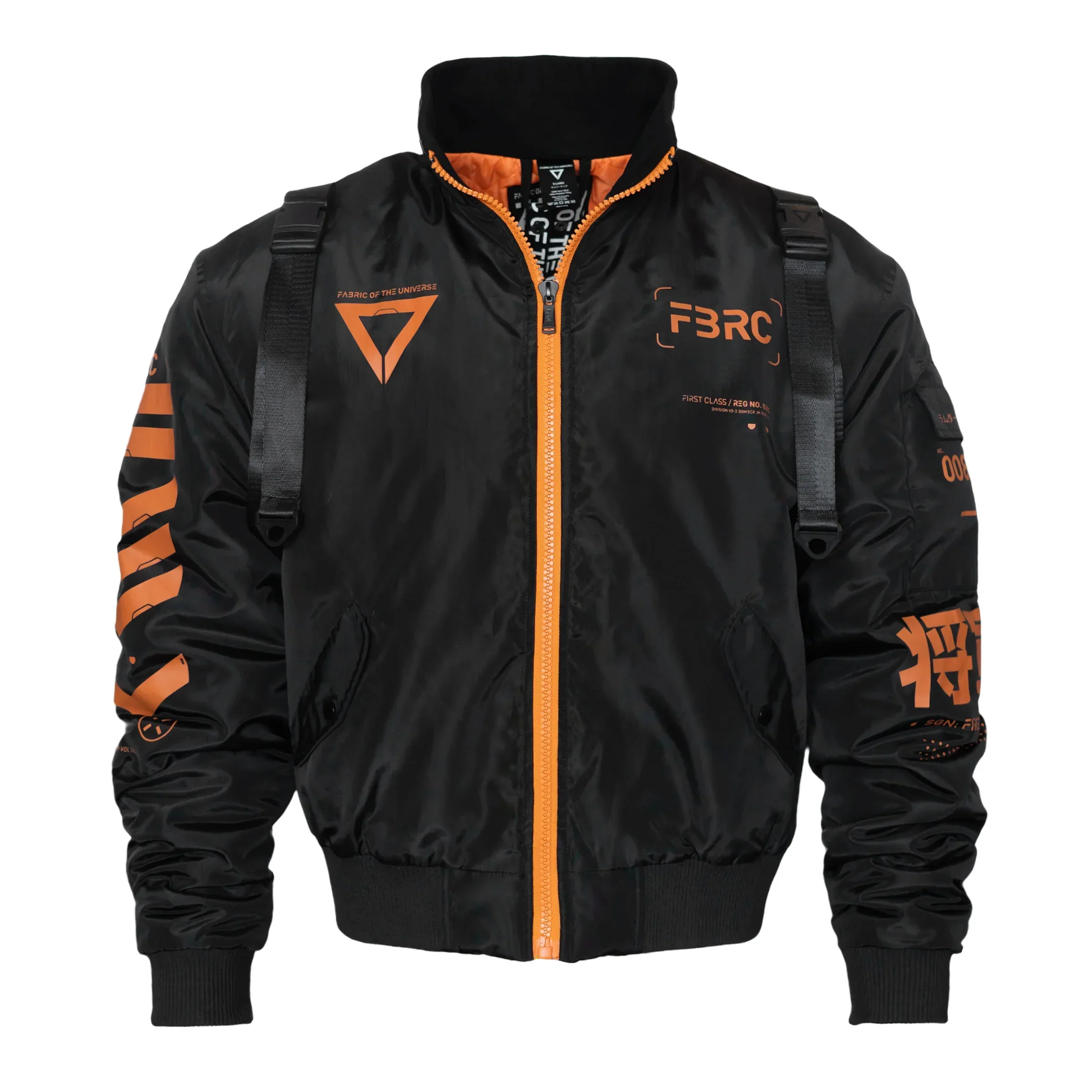 V3-3 Black Orange Short Bomber Jacket - Image 2