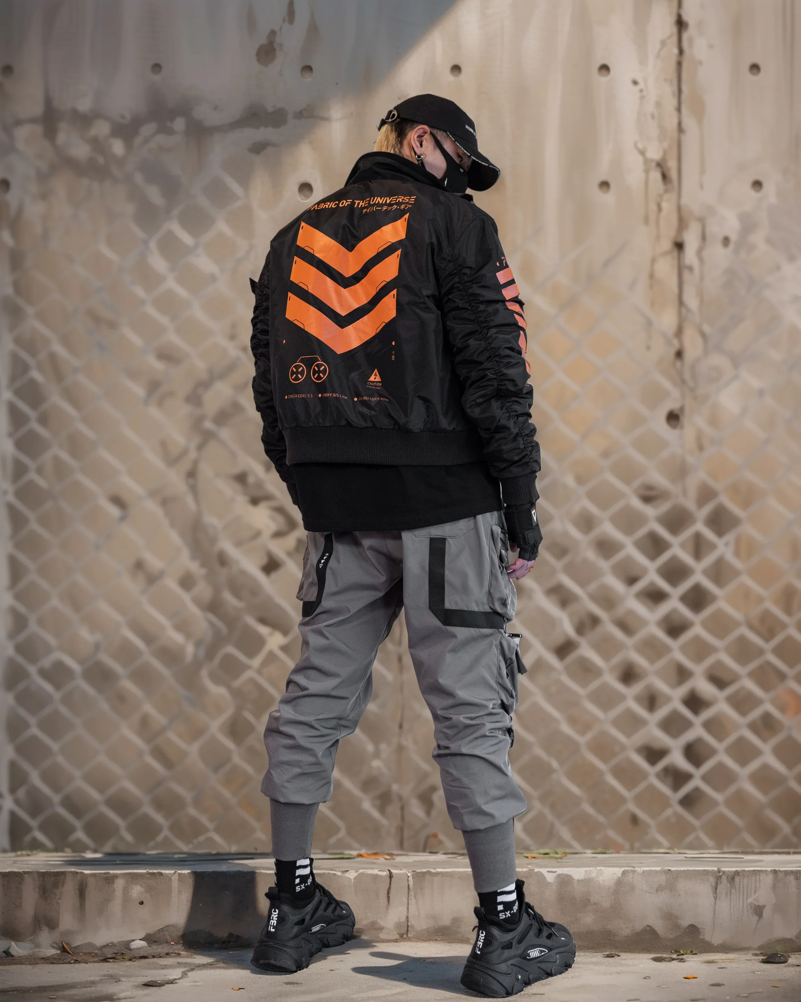 V3-3 Black Orange Short Bomber Jacket - Image 3