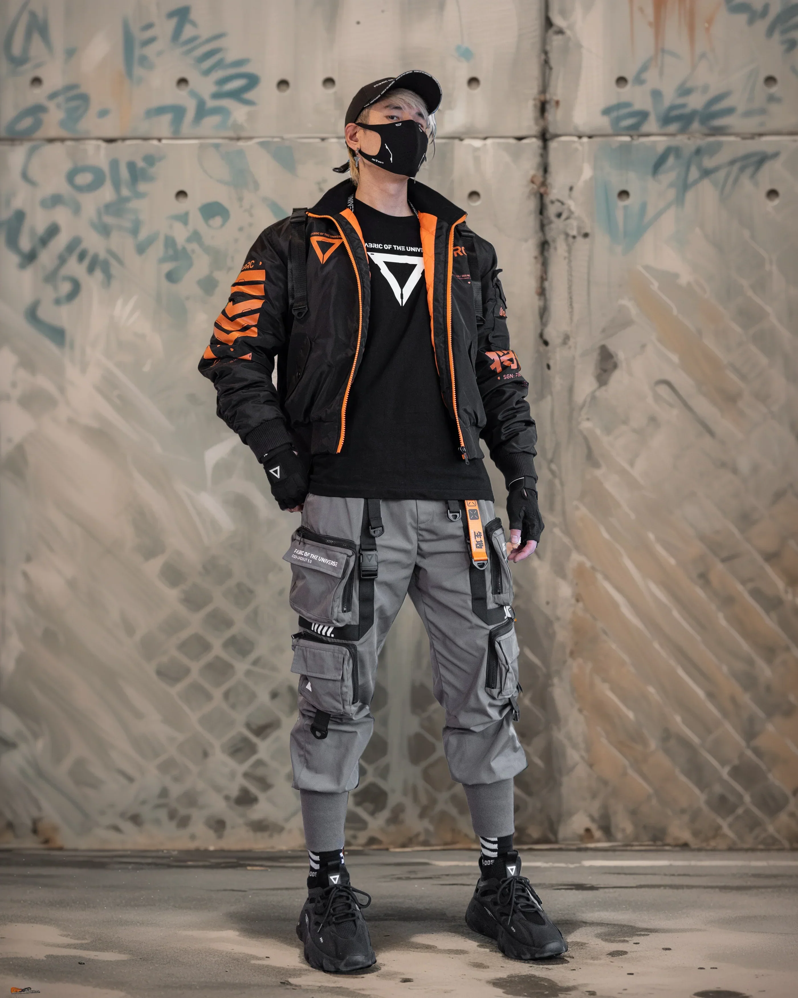 V3-3 Black Orange Short Bomber Jacket - Image 6