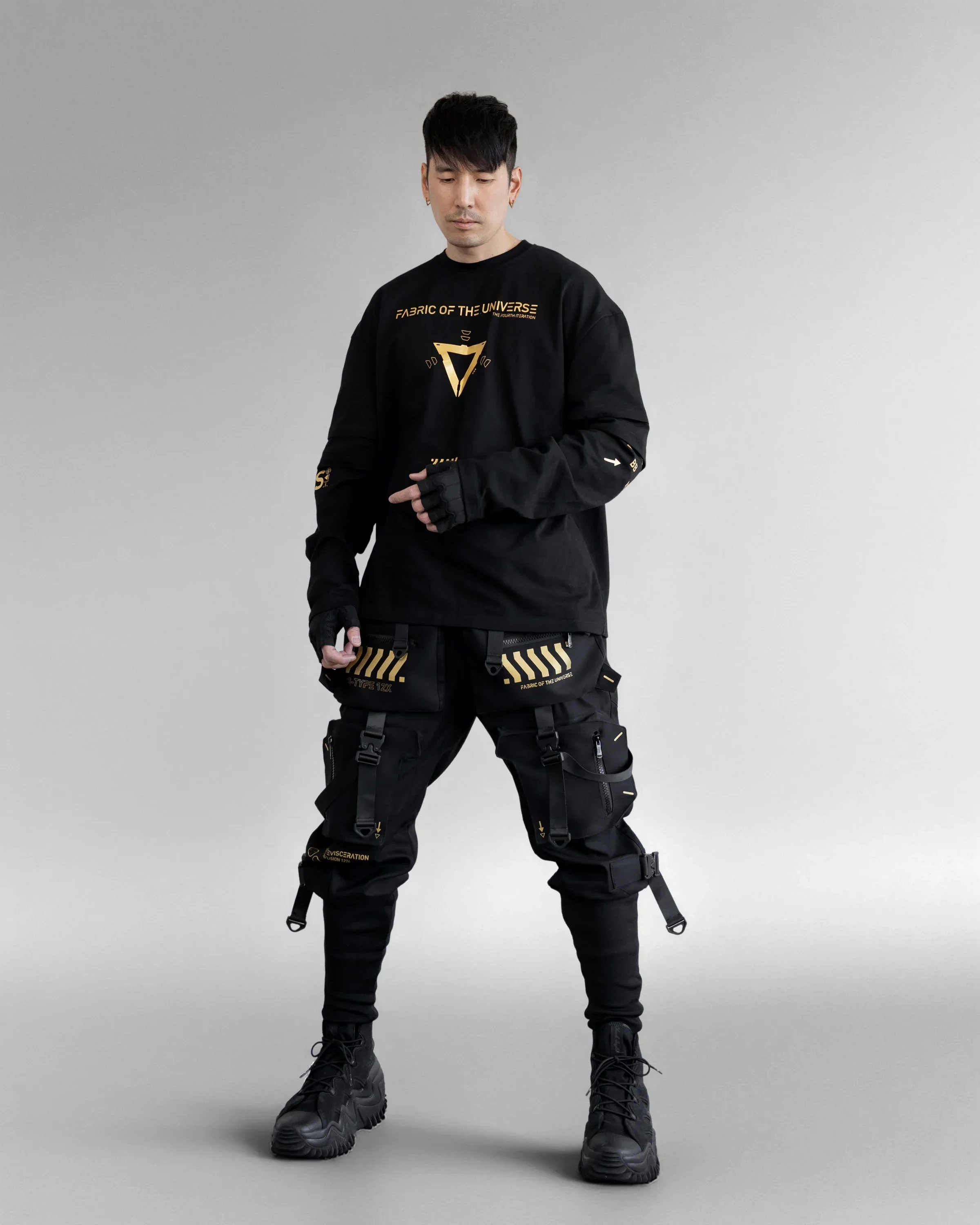 V3-S Black Gold Long Triple Sleeve T - Image 5