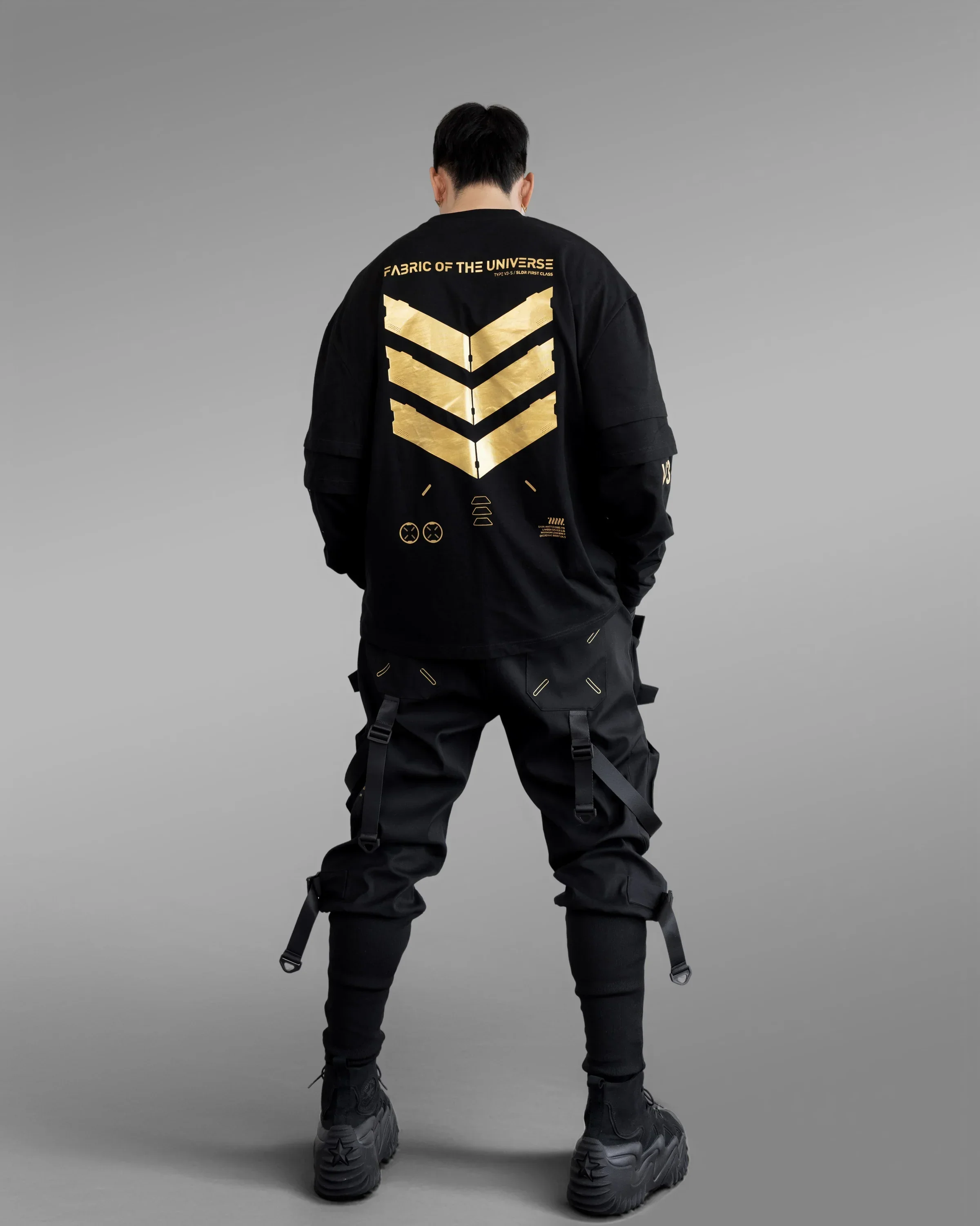 V3-S Black Gold Long Triple Sleeve T - Image 6