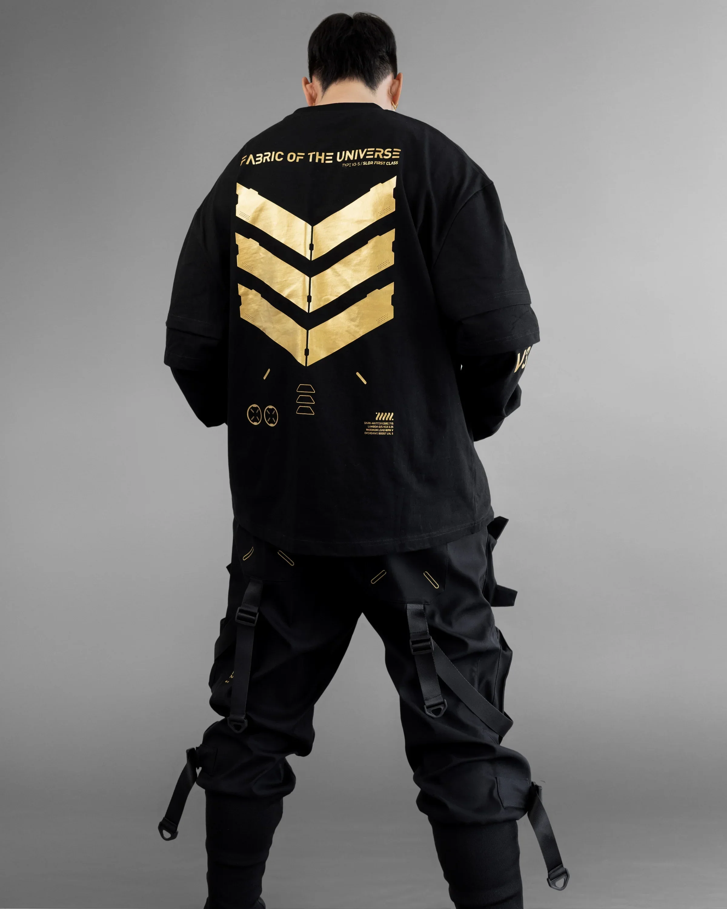 V3-S Black Gold Long Triple Sleeve T - Image 7