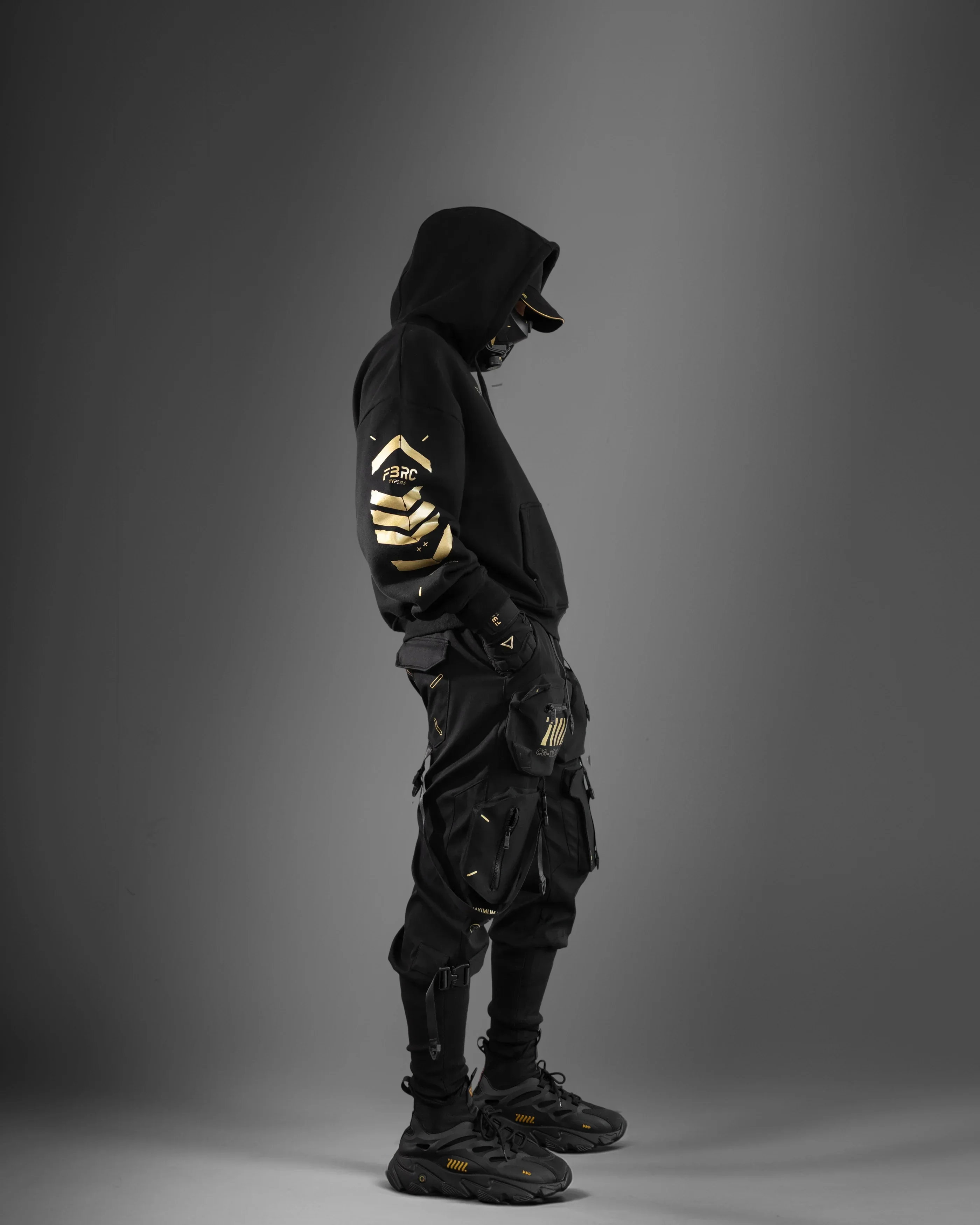 V3-S Black Gold Oversized Hoodie - Image 6
