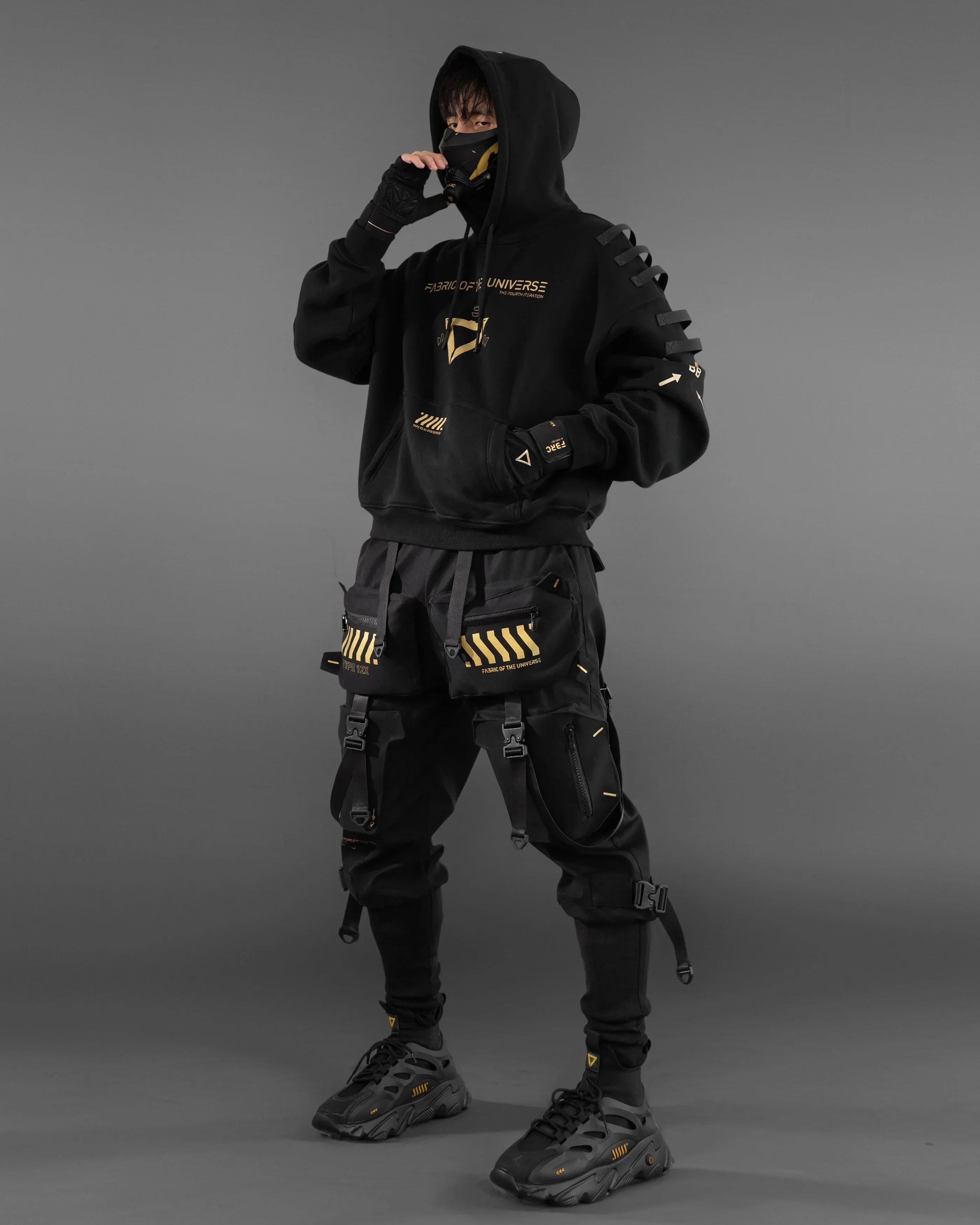 V3-S Black Gold Oversized Hoodie - Image 7