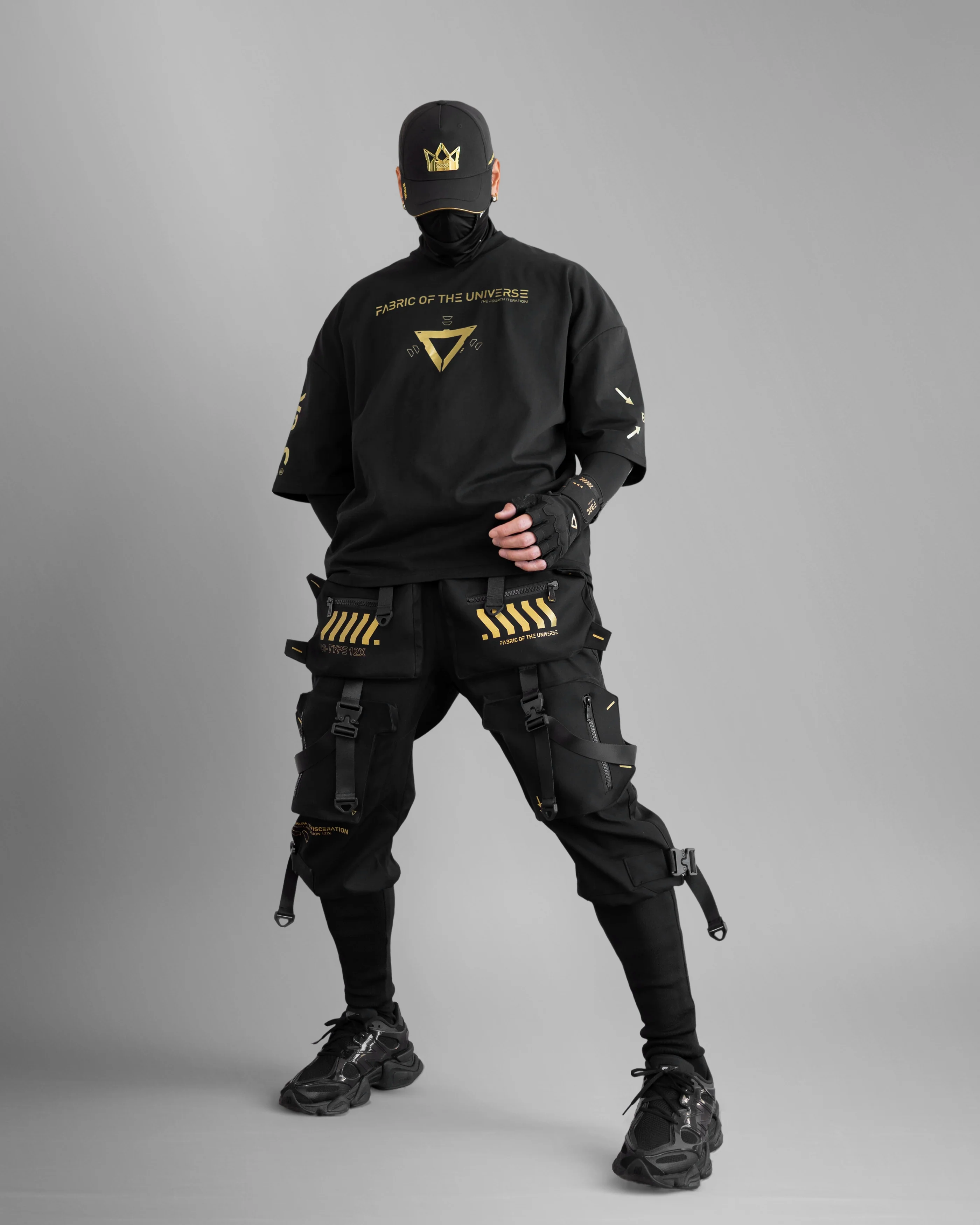 V3-S Black Gold Oversized Short Sleeve T - Image 3