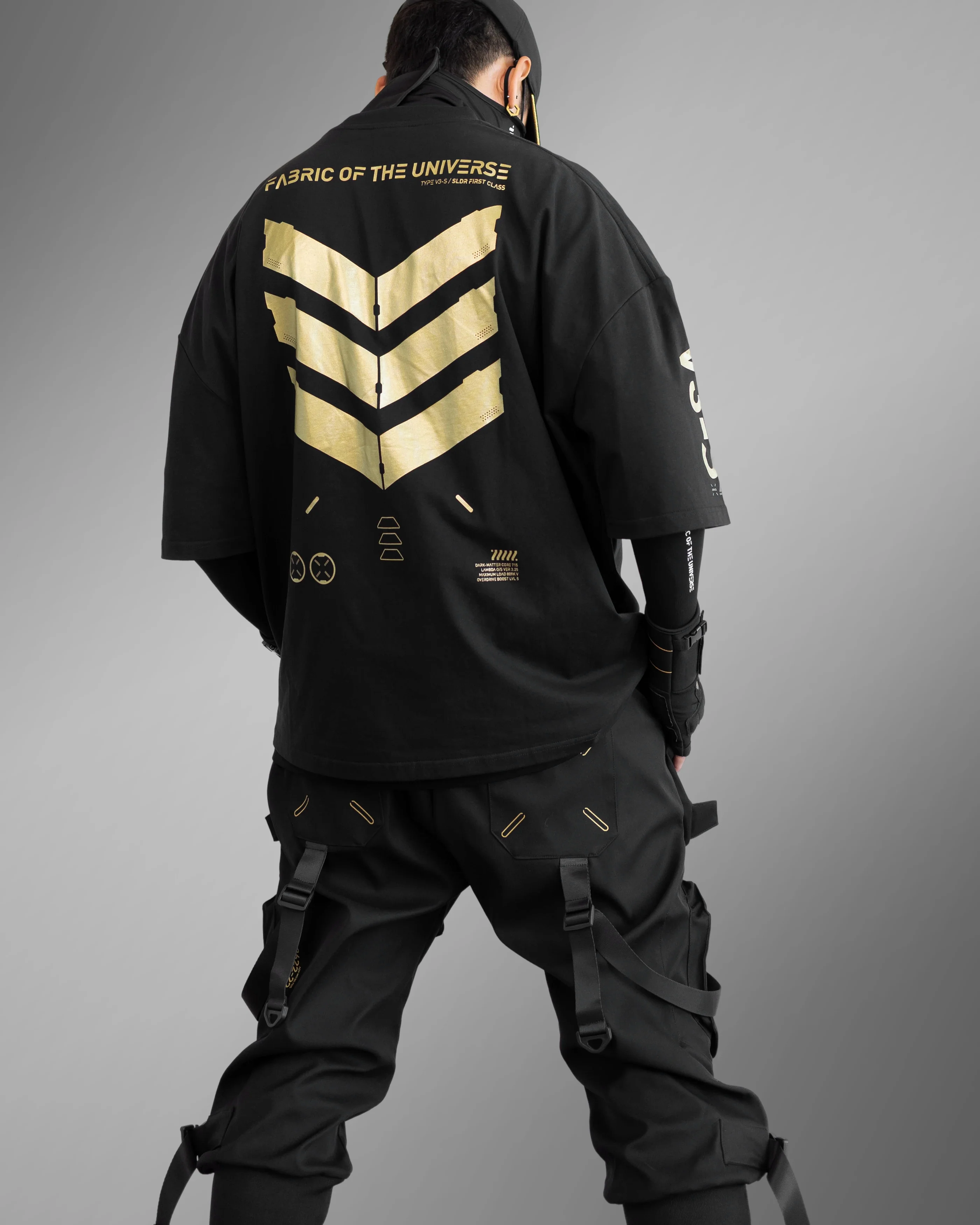 V3-S Black Gold Oversized Short Sleeve T - Image 6