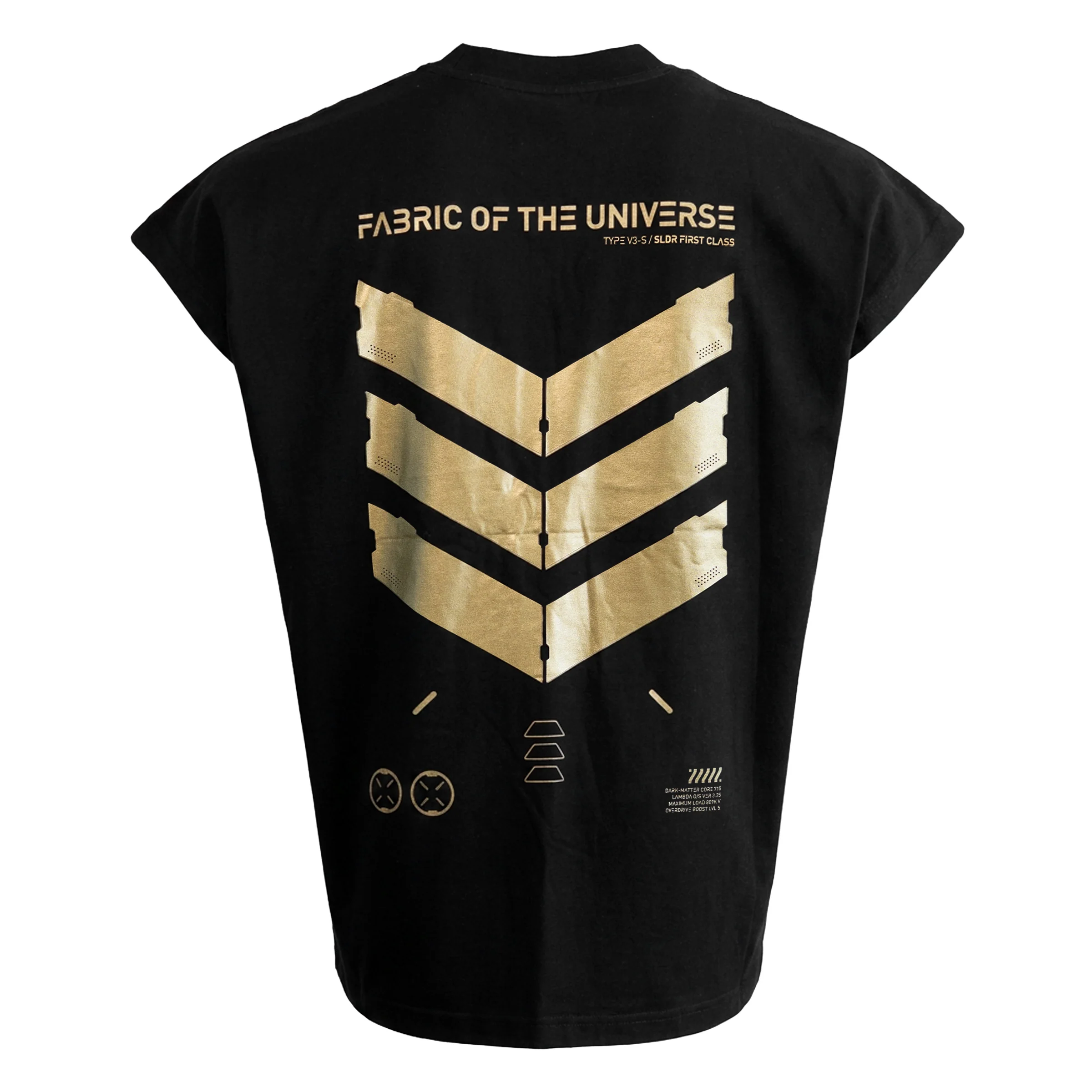 V3-S Black Gold Oversized Sleeveless T