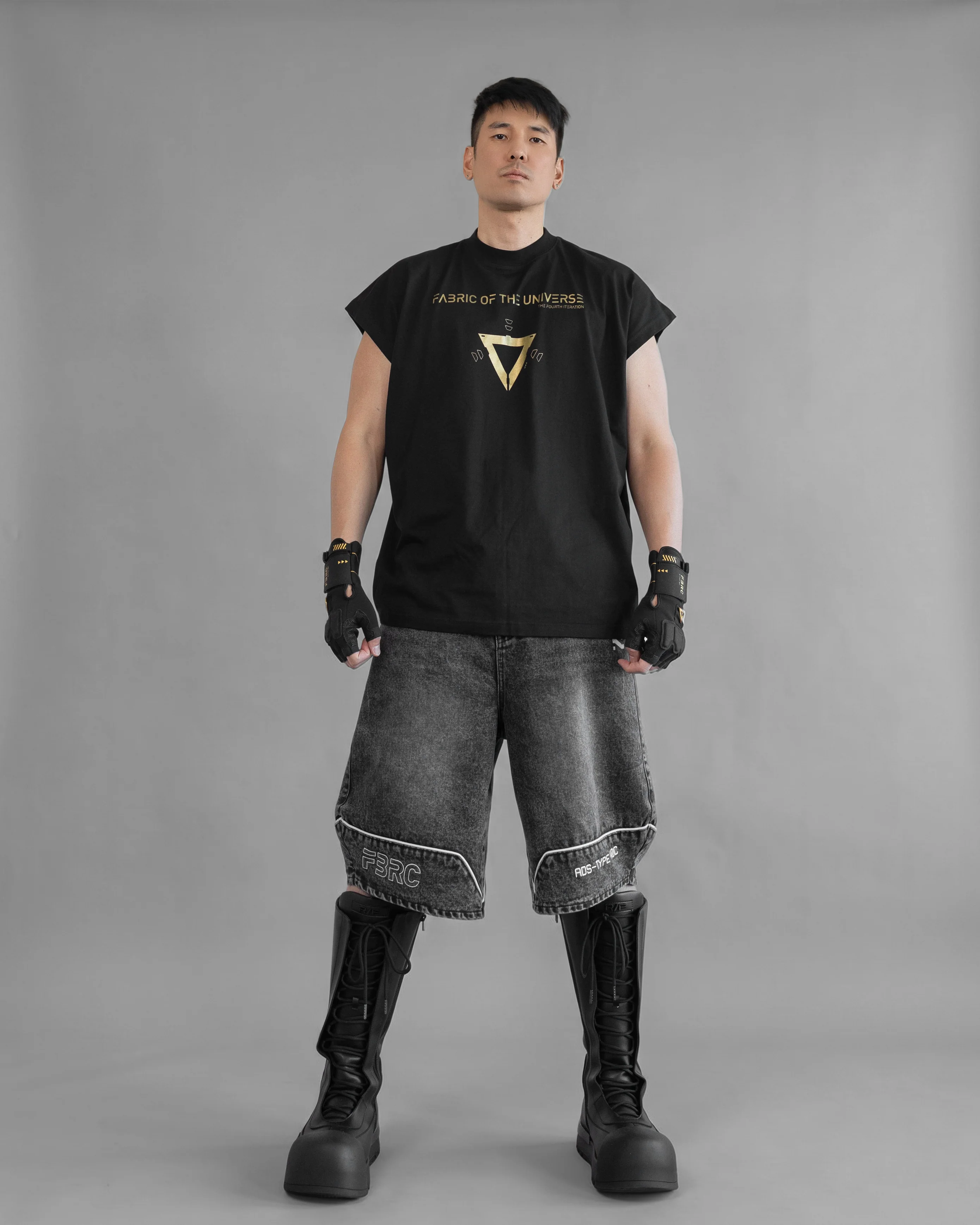 V3-S Black Gold Oversized Sleeveless T - Image 6