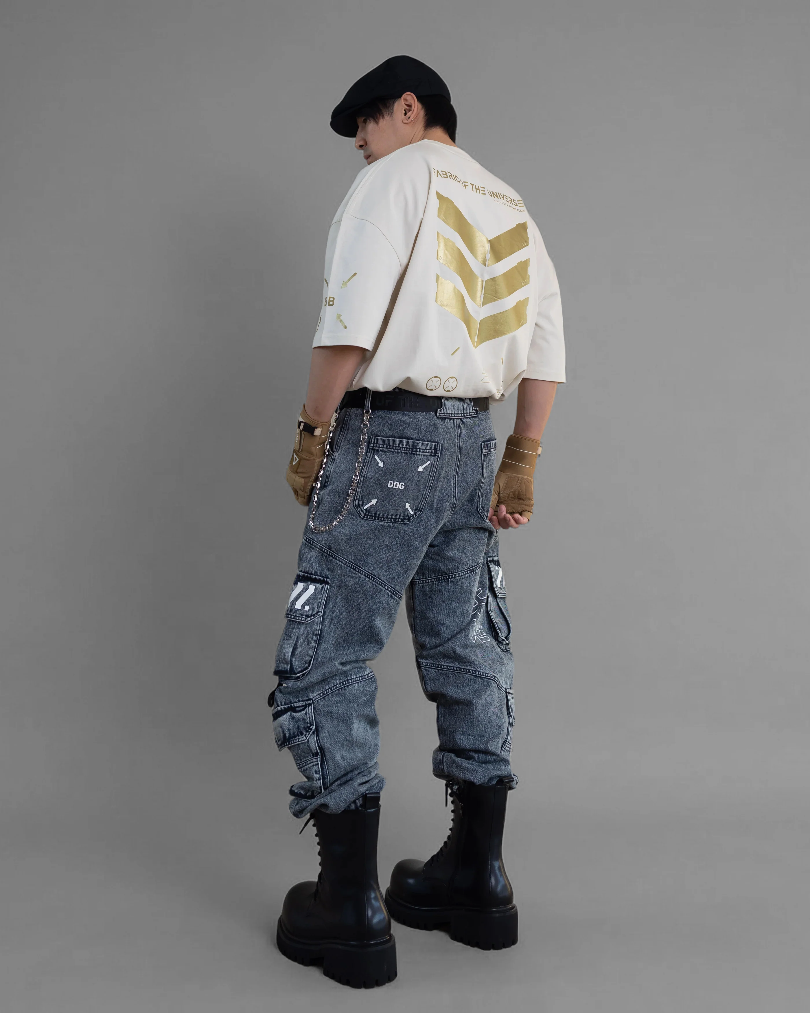 V3-S Ivory Gold Oversized Short Sleeve T - Image 6
