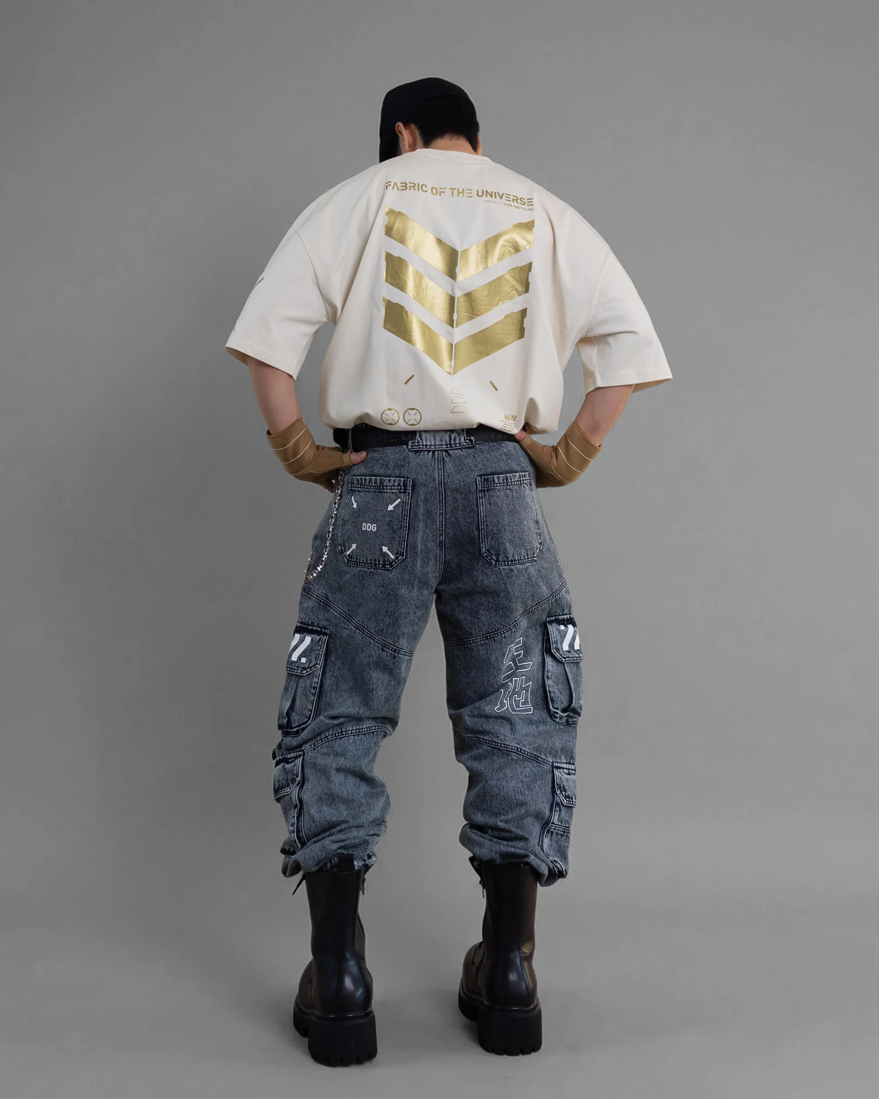 V3-S Ivory Gold Oversized Short Sleeve T - Image 8