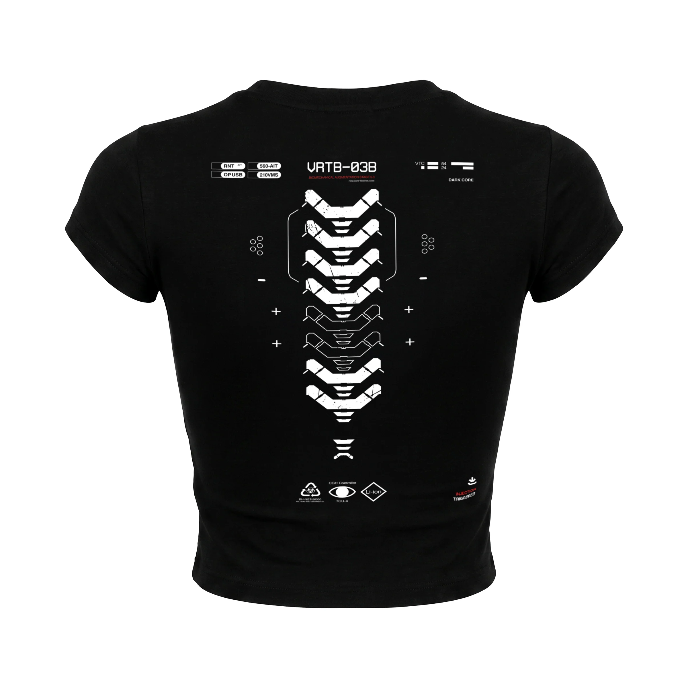 VRTB-03B Black Semi-Crop T
