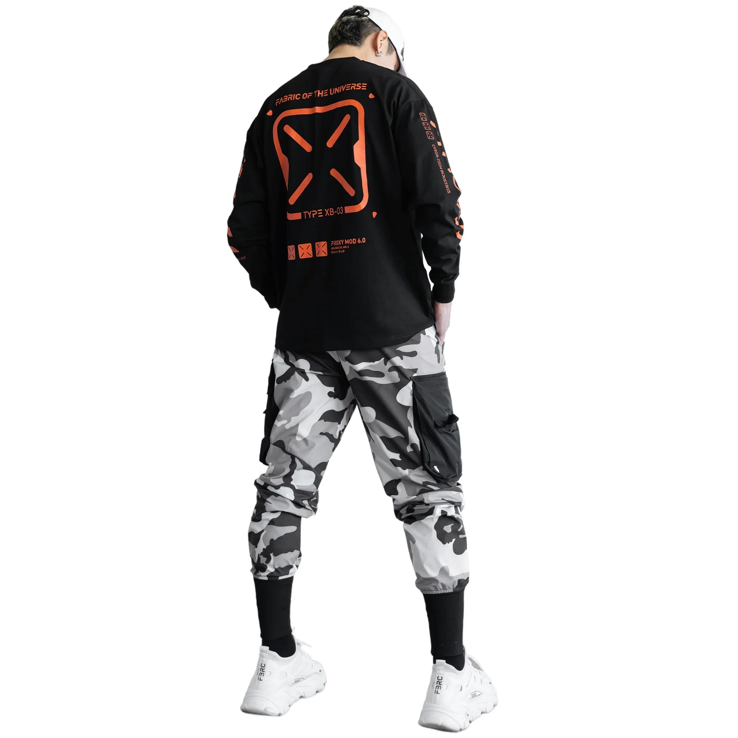 XB-03 Black Orange Long Sleeve T - Image 3