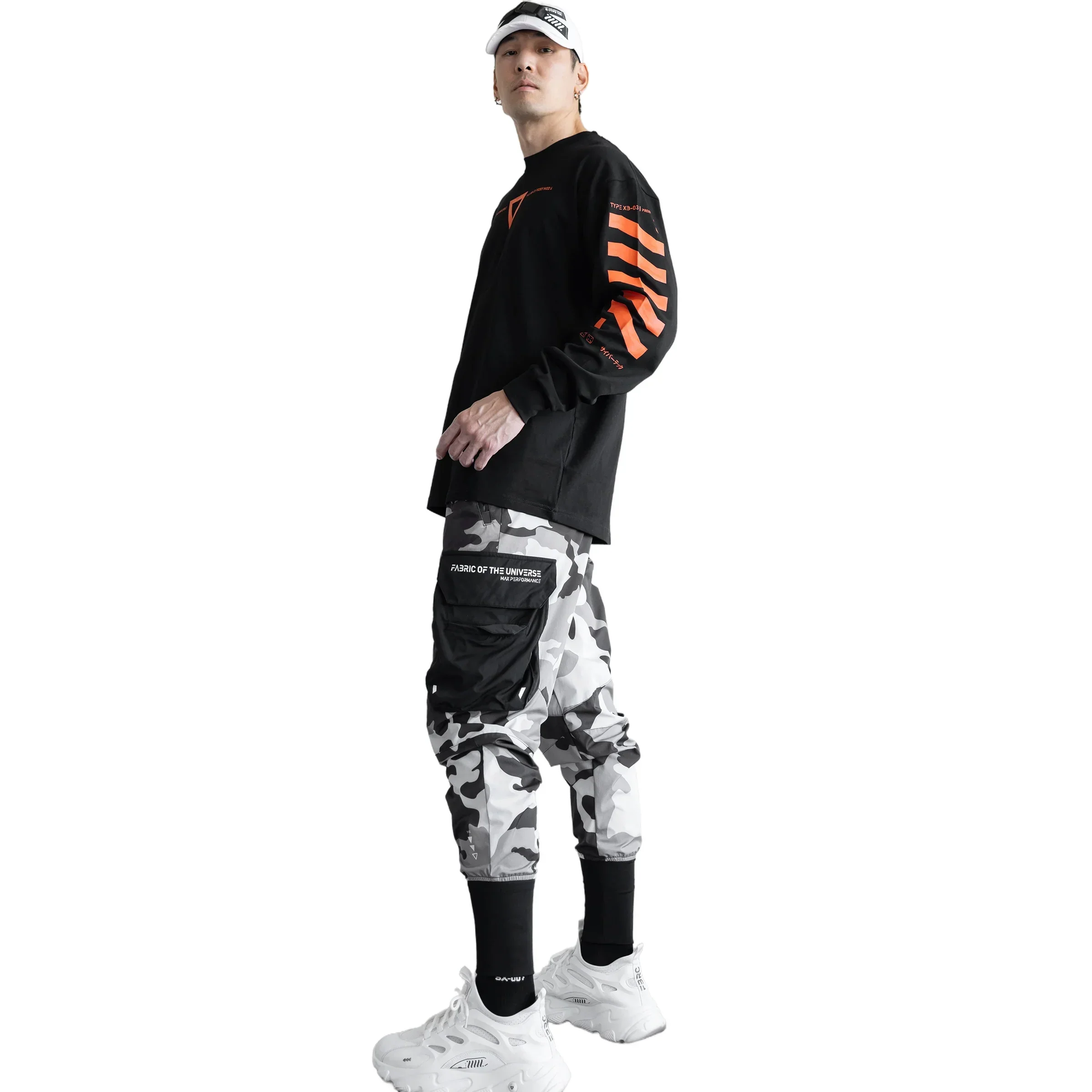 XB-03 Black Orange Long Sleeve T - Image 4