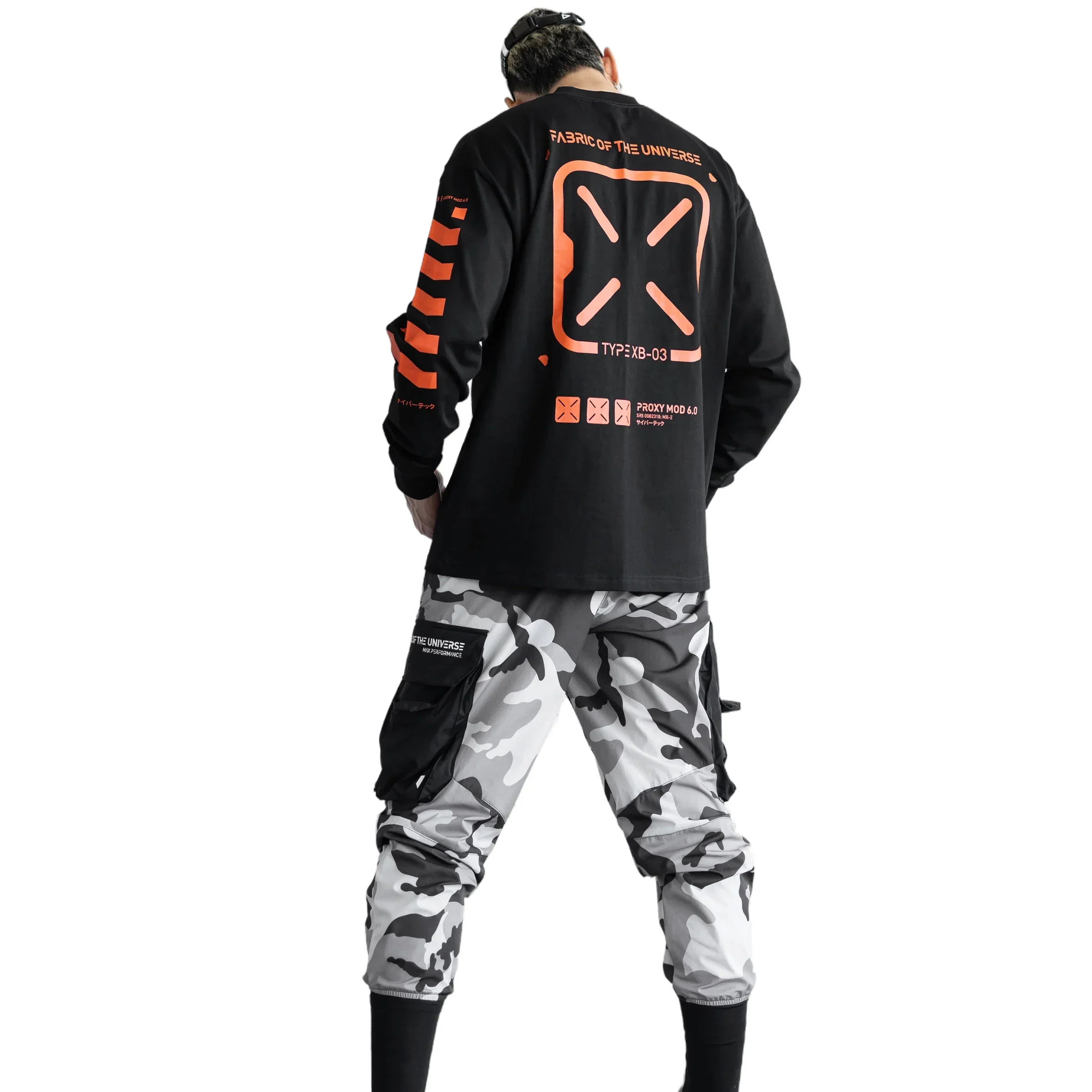 XB-03 Black Orange Long Sleeve T - Image 5