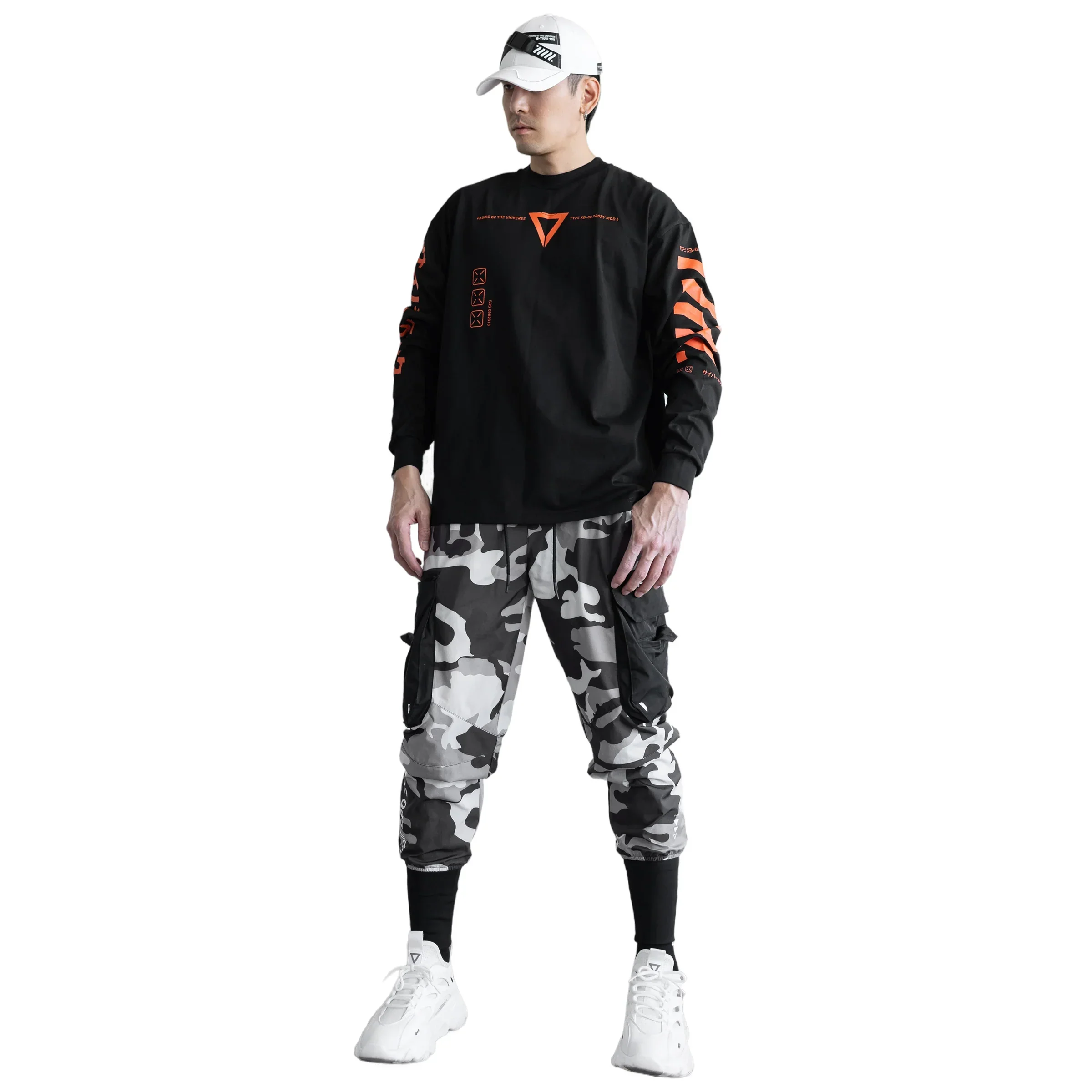 XB-03 Black Orange Long Sleeve T - Image 6