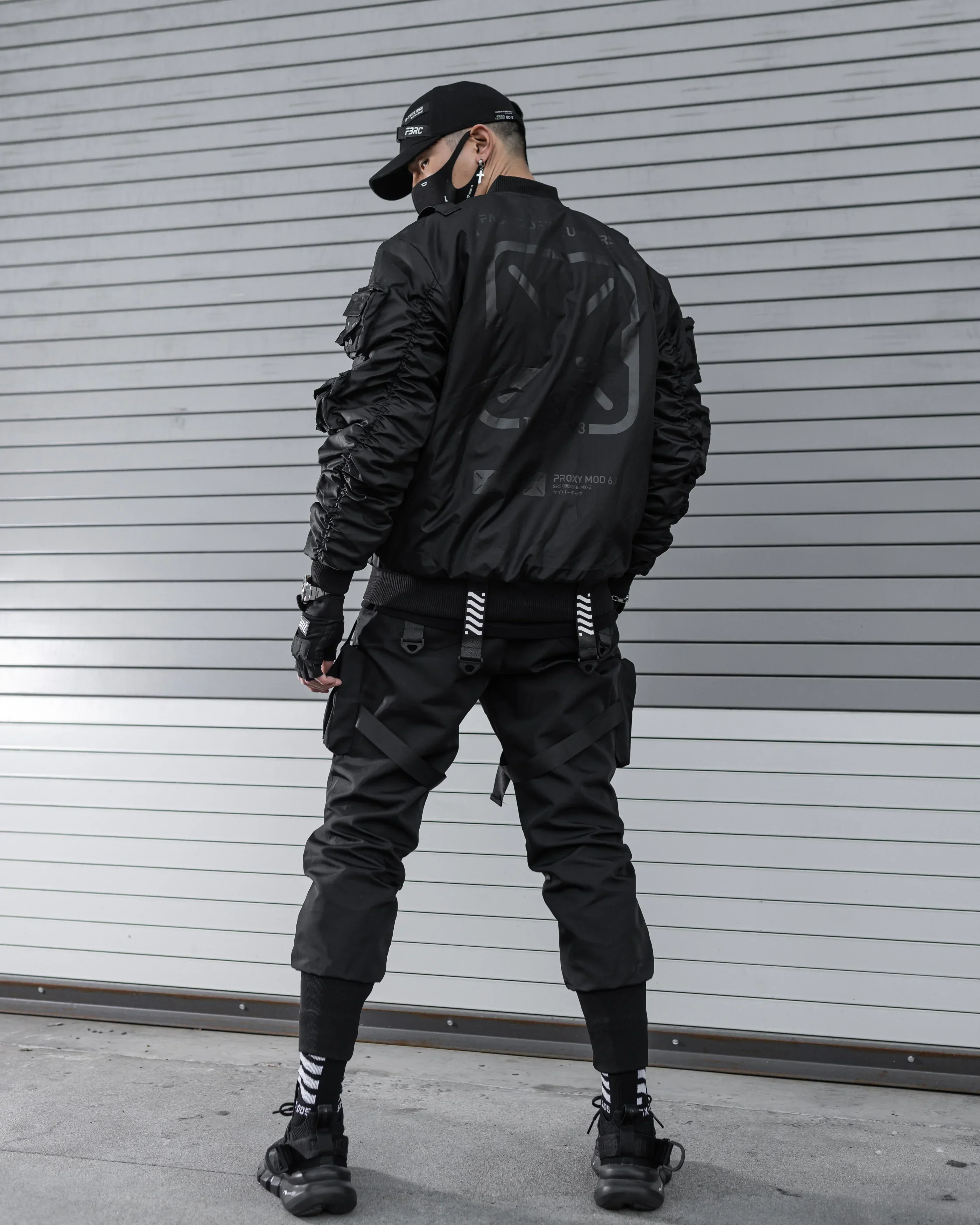 XB-03 Stealth Black Bomber Jacket - Image 3