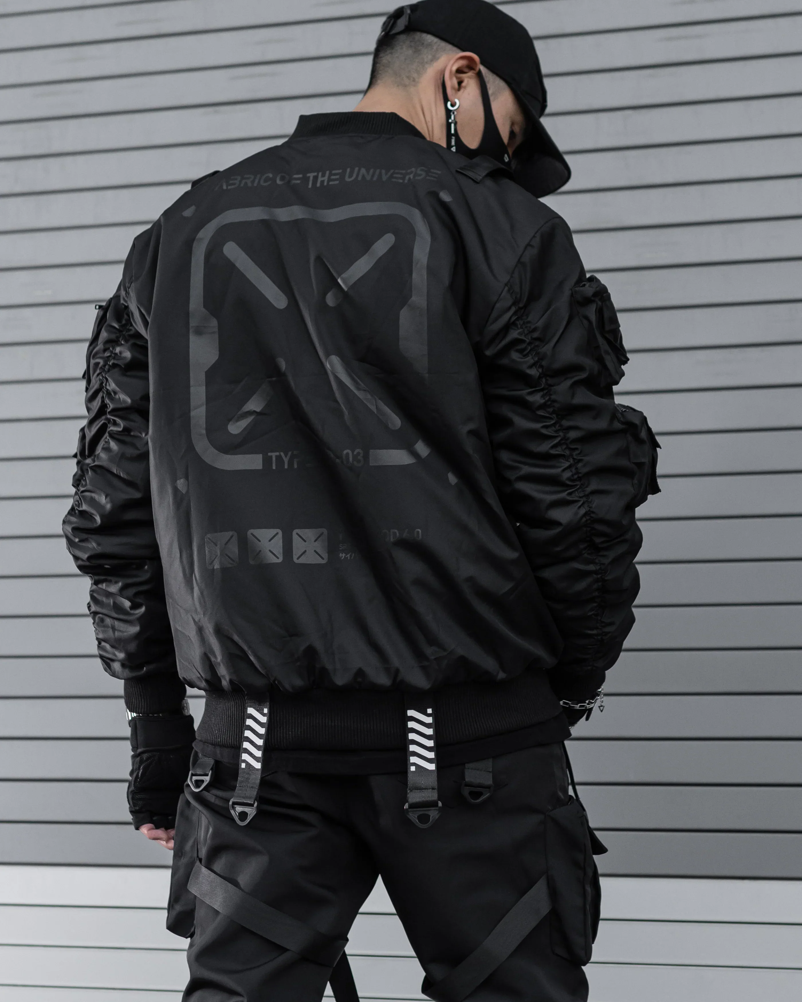 XB-03 Stealth Black Bomber Jacket - Image 6