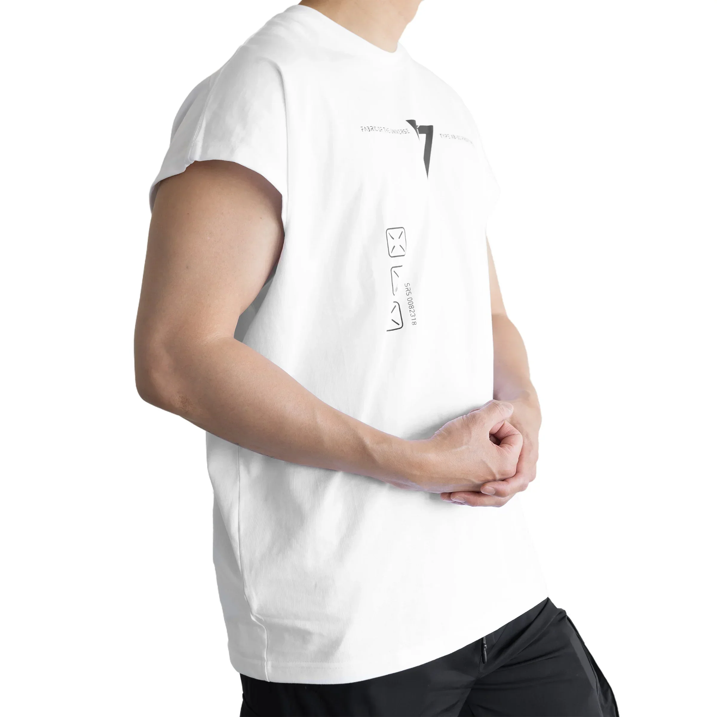 XB-03 White Oversized Sleeveless T - Image 3