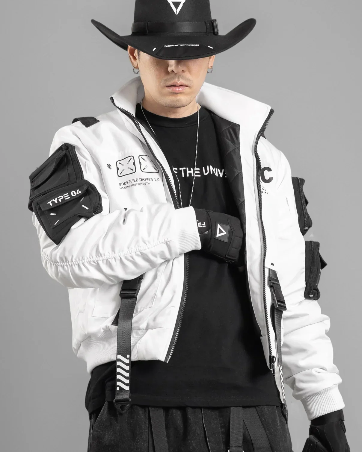 XB-04 White Short Bomber Jacket - Image 5