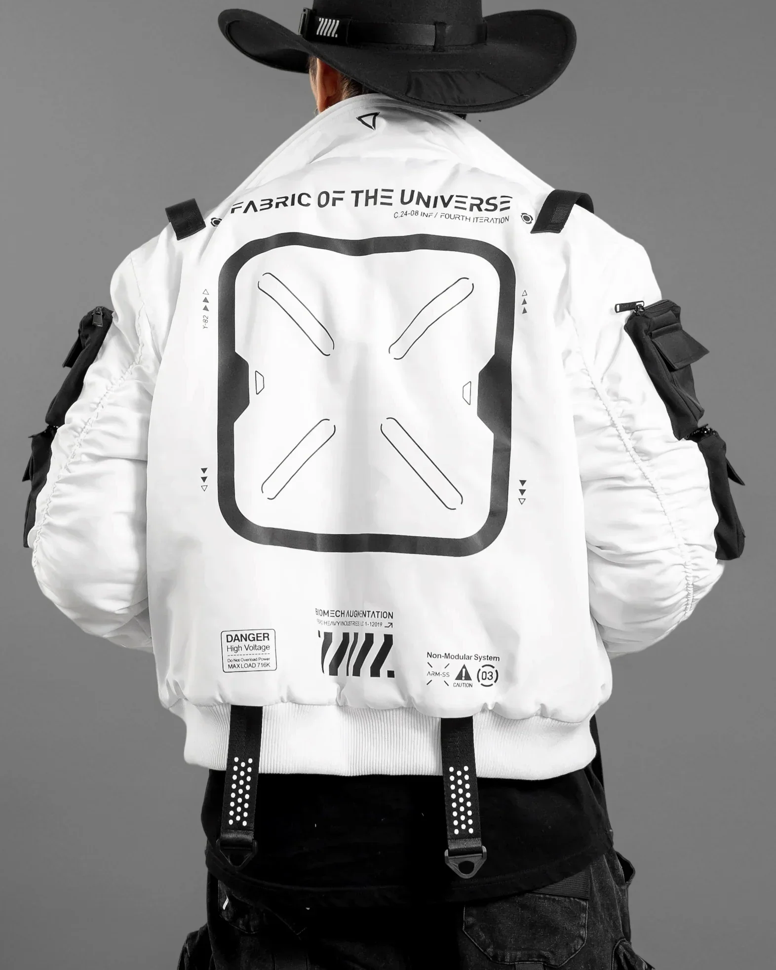 XB-04 White Short Bomber Jacket - Image 6