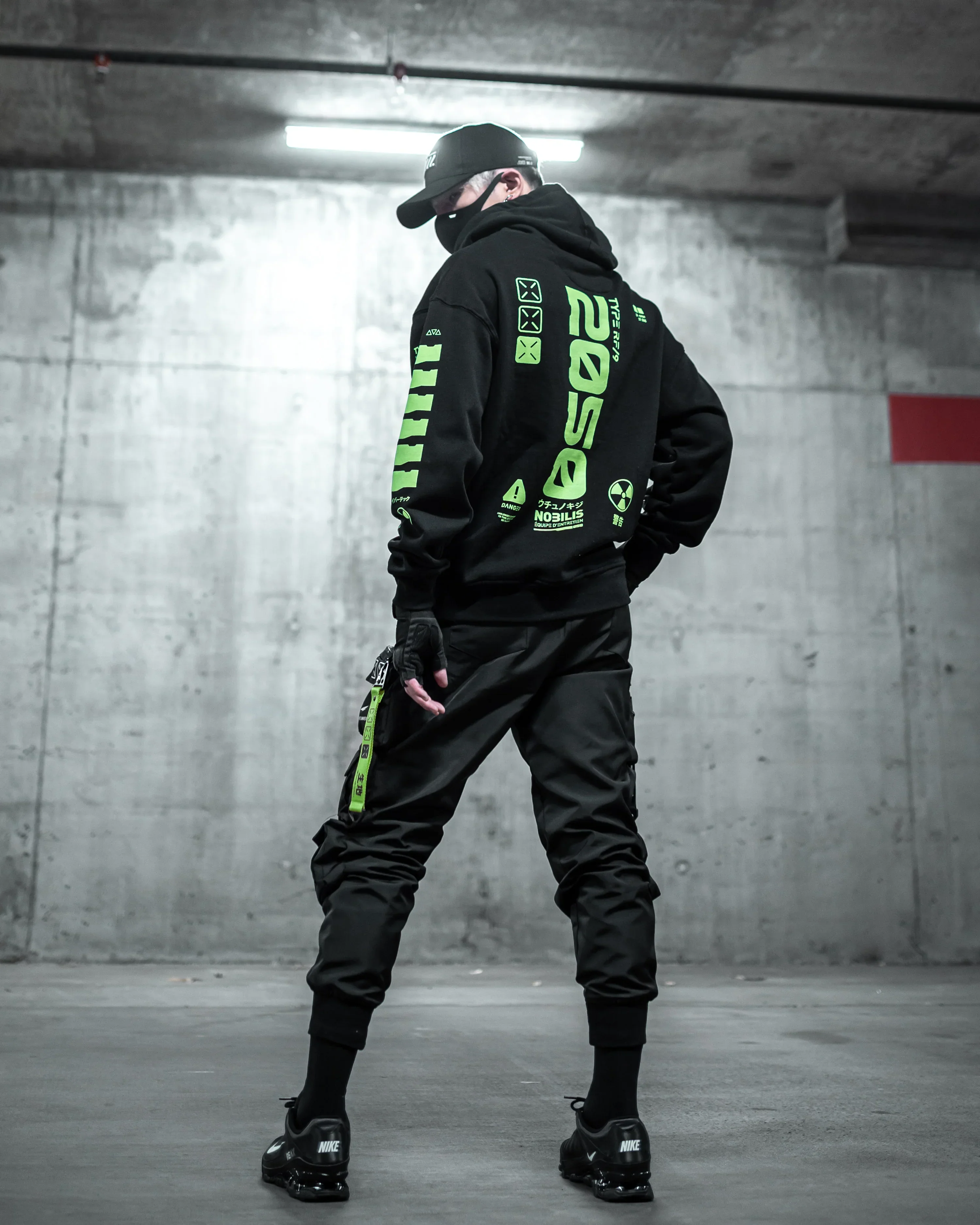 Y-2050 Black Lime Hoodie - Image 4