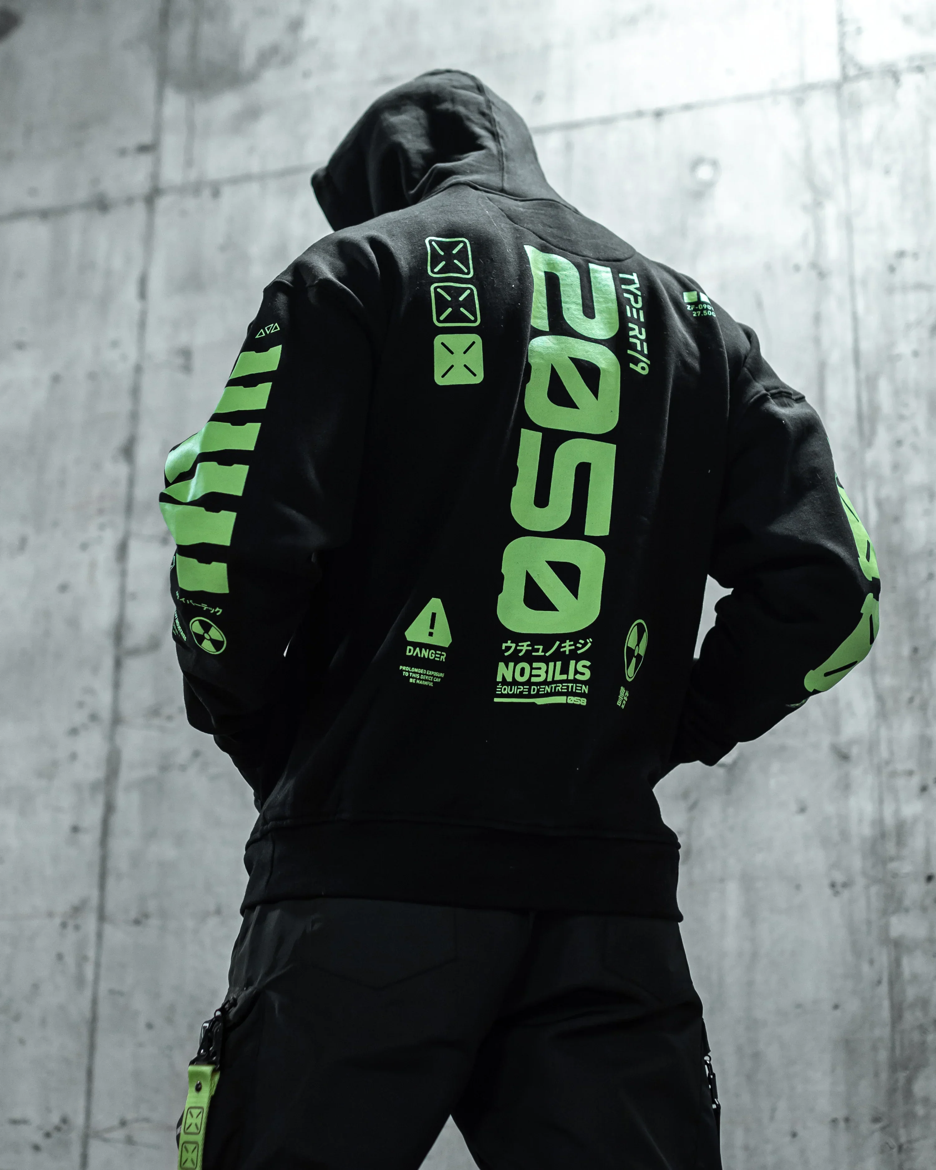 Y-2050 Black Lime Hoodie - Image 6