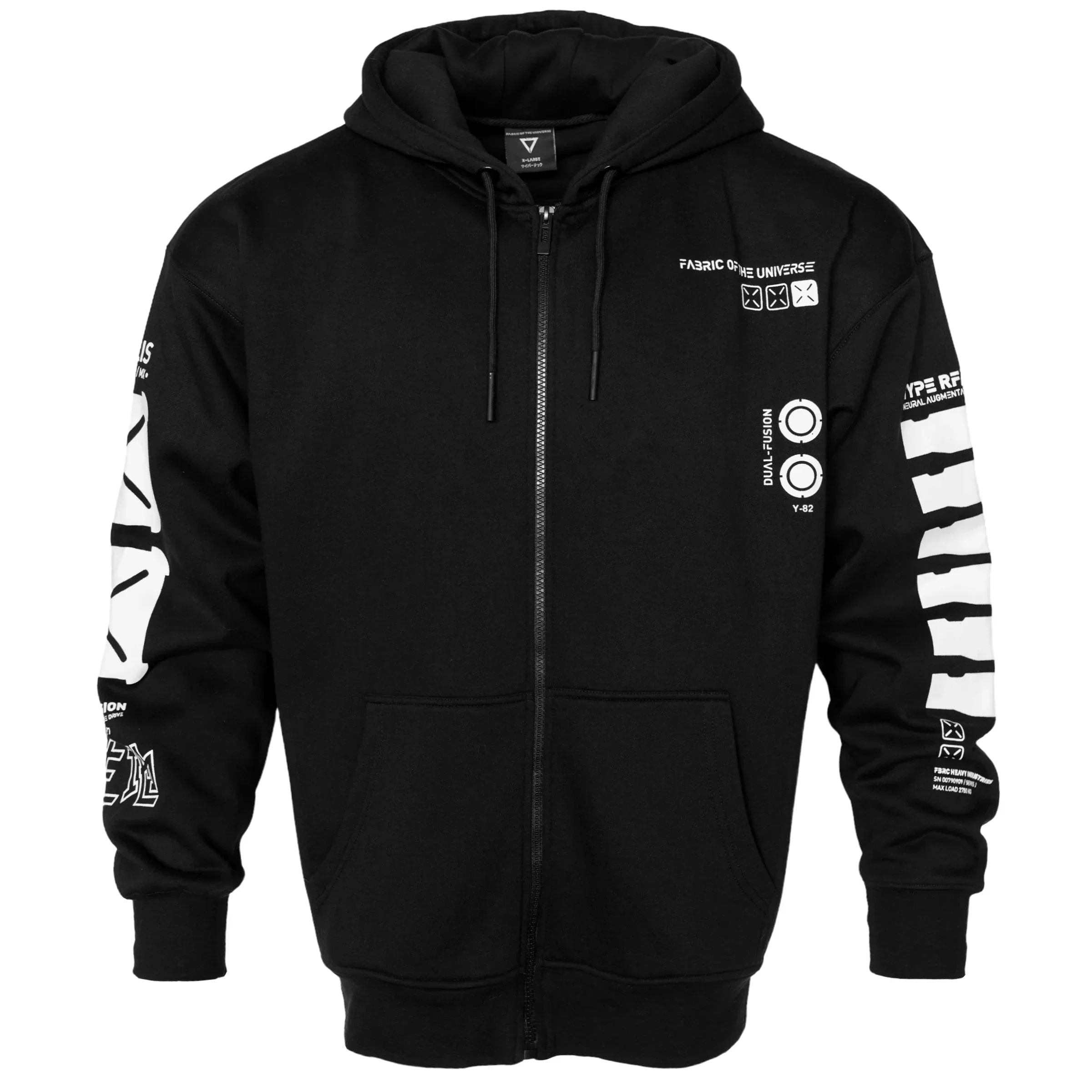 Y-2050 Black Zip Hoodie - Image 2