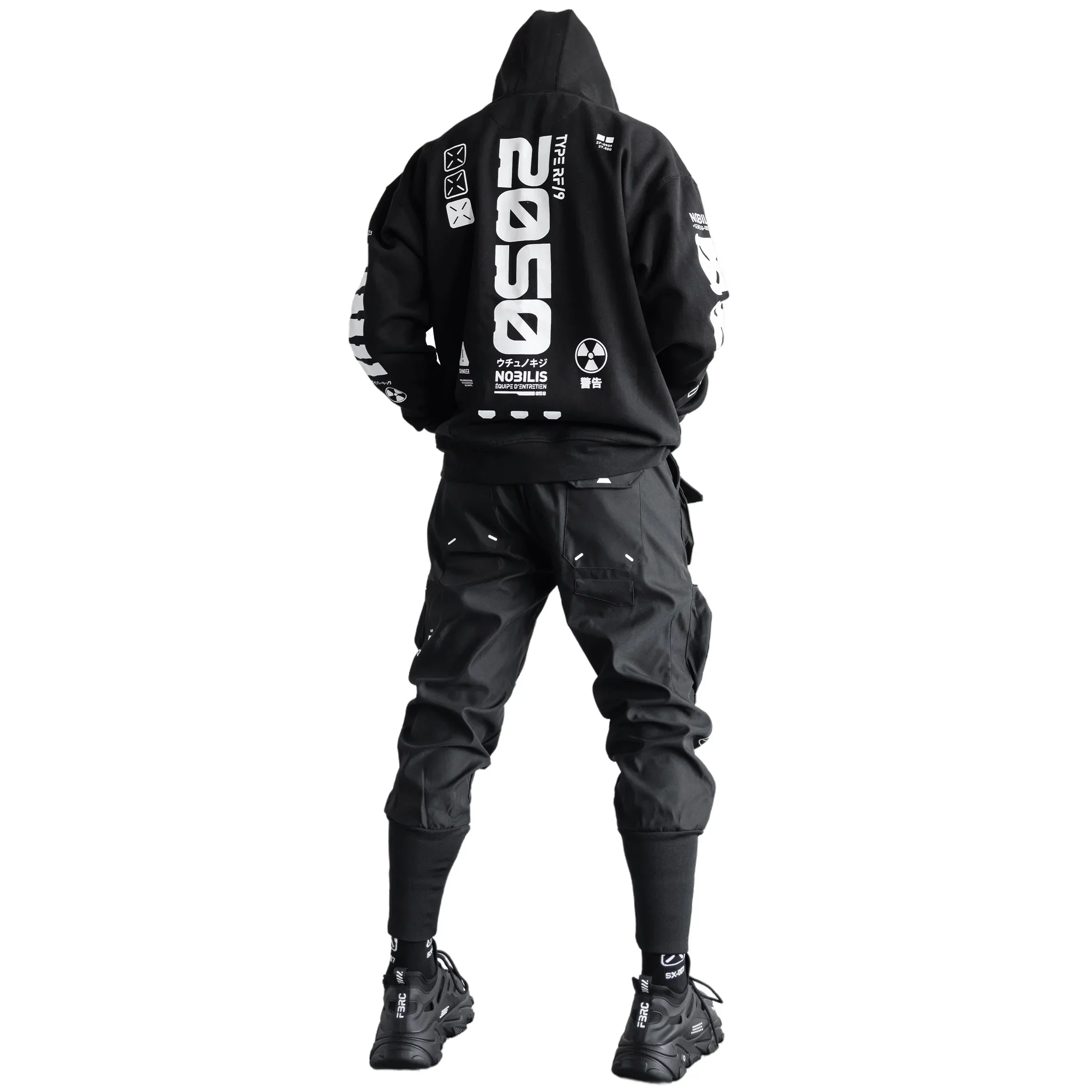 Y-2050 Black Zip Hoodie - Image 3