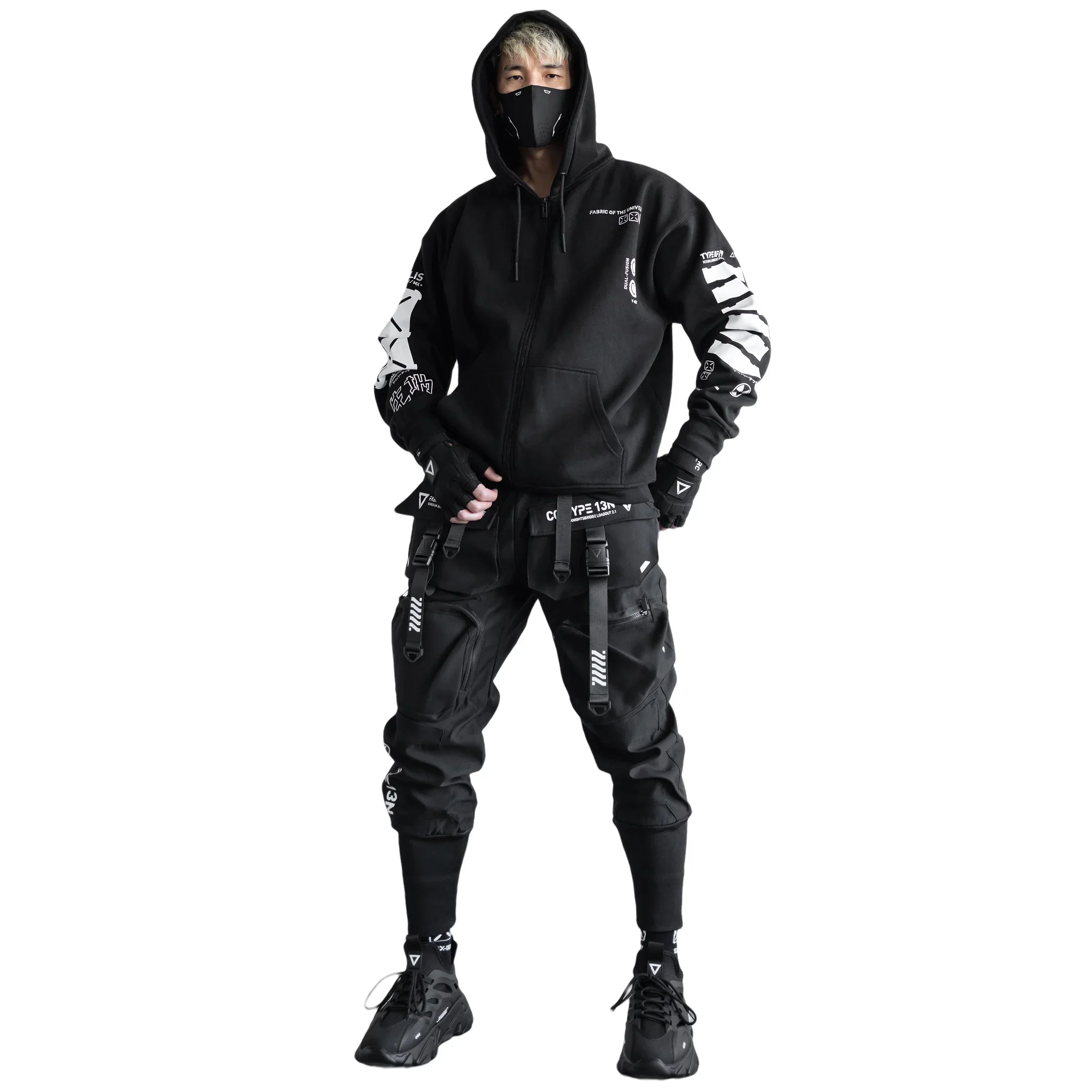 Y-2050 Black Zip Hoodie - Image 4